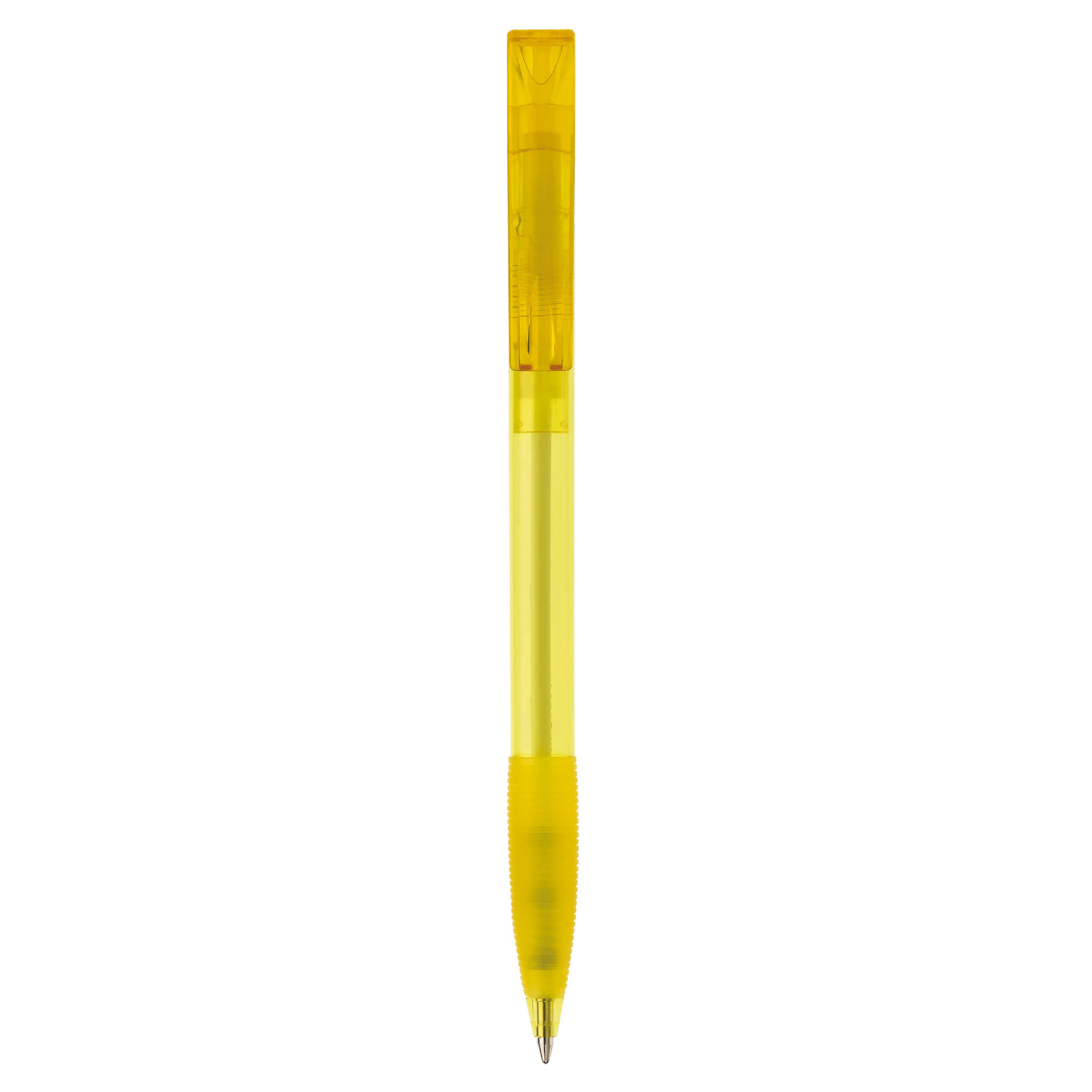 Kugelschreiber Nash Transparent mit Gummigriff