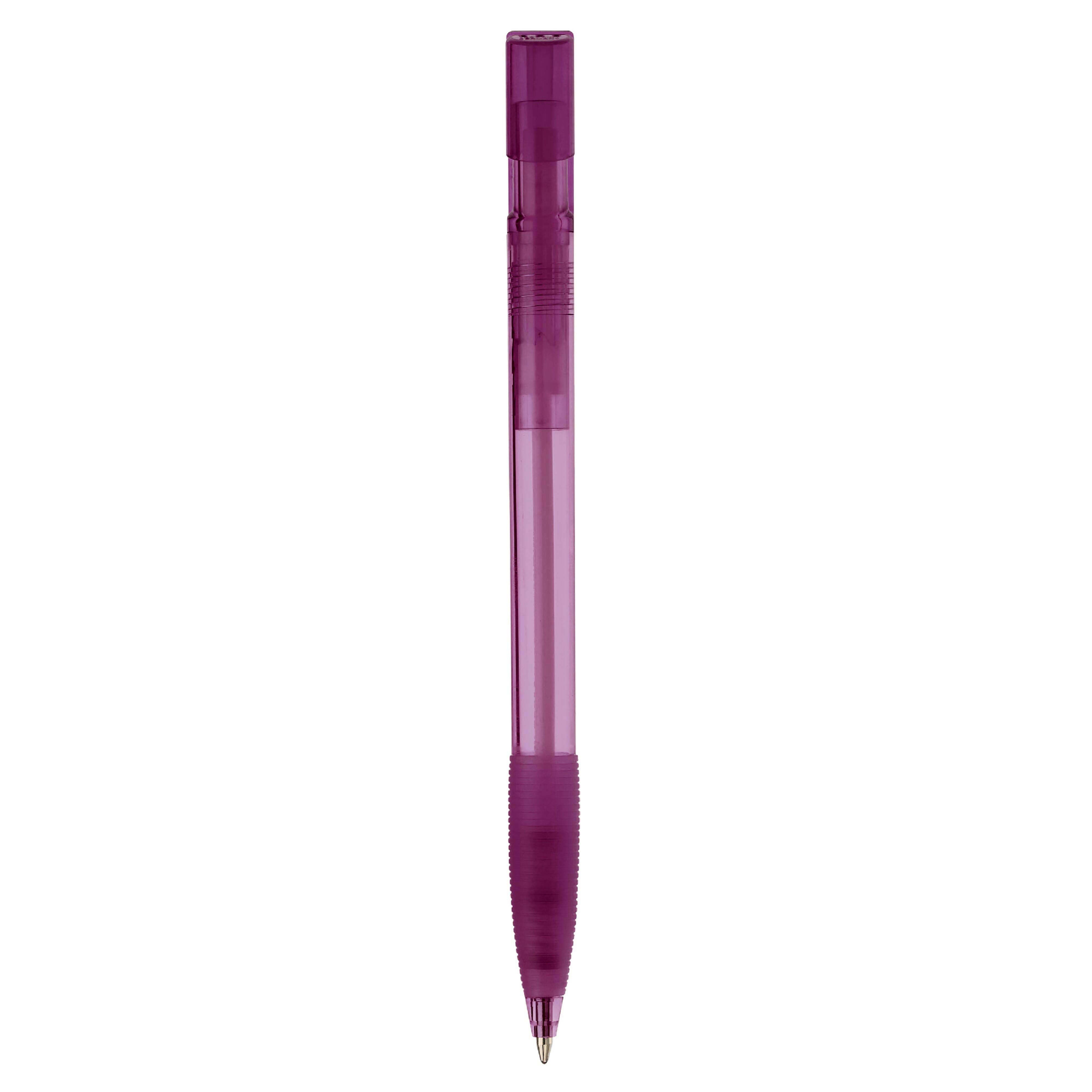 Kugelschreiber Nash Transparent mit Gummigriff