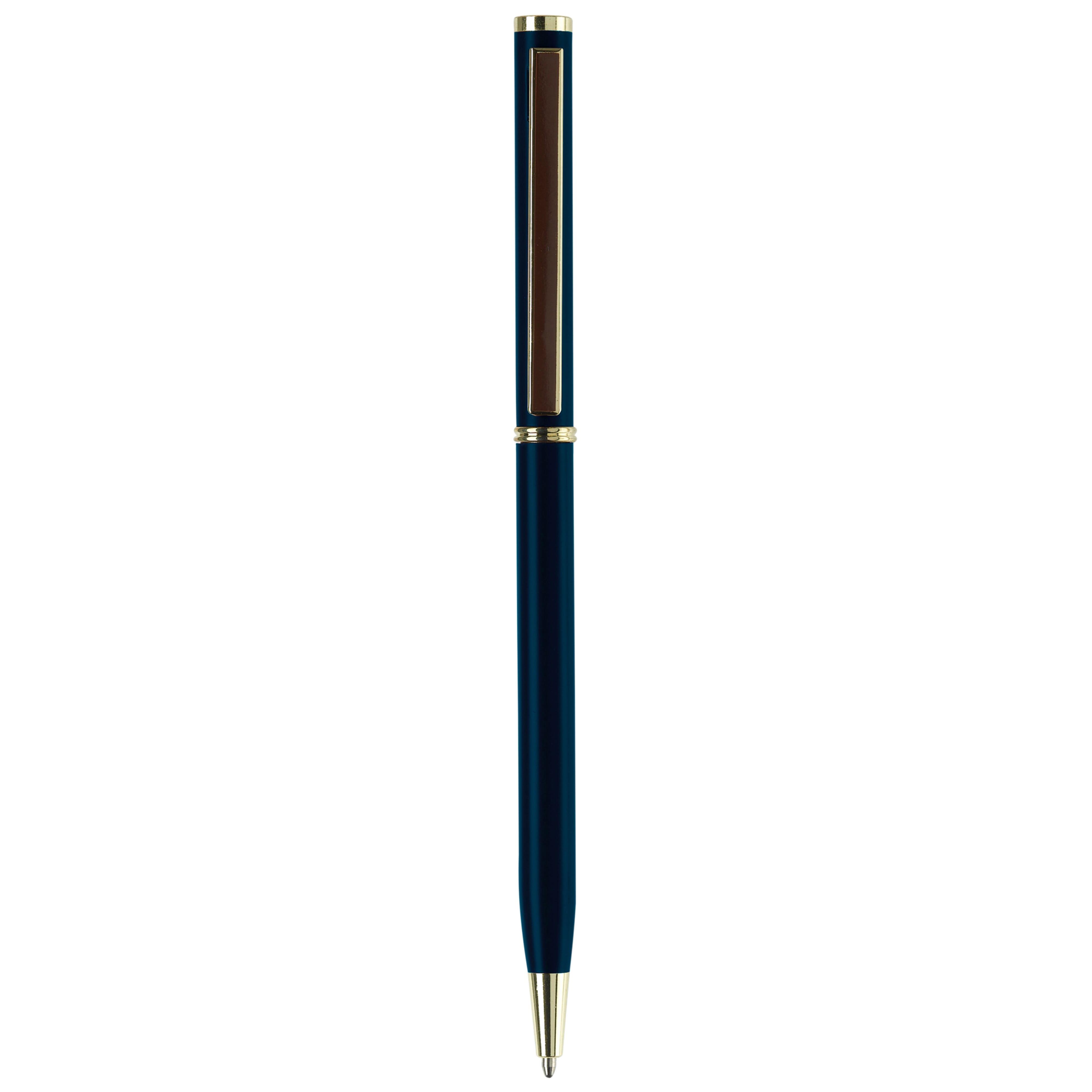 Metallkugelschreiber Slim mit Gold Applikation