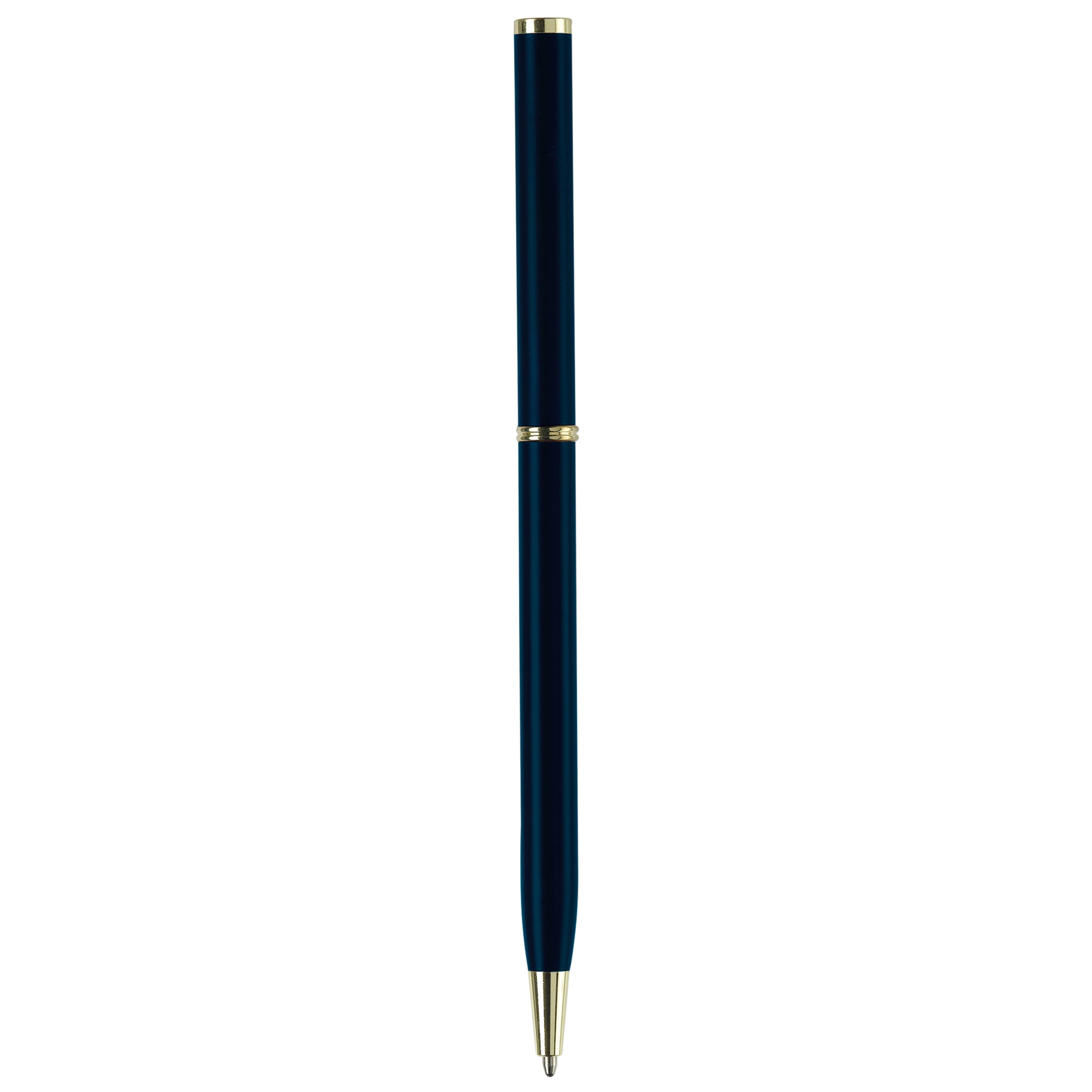 Metallkugelschreiber Slim mit Gold Applikation
