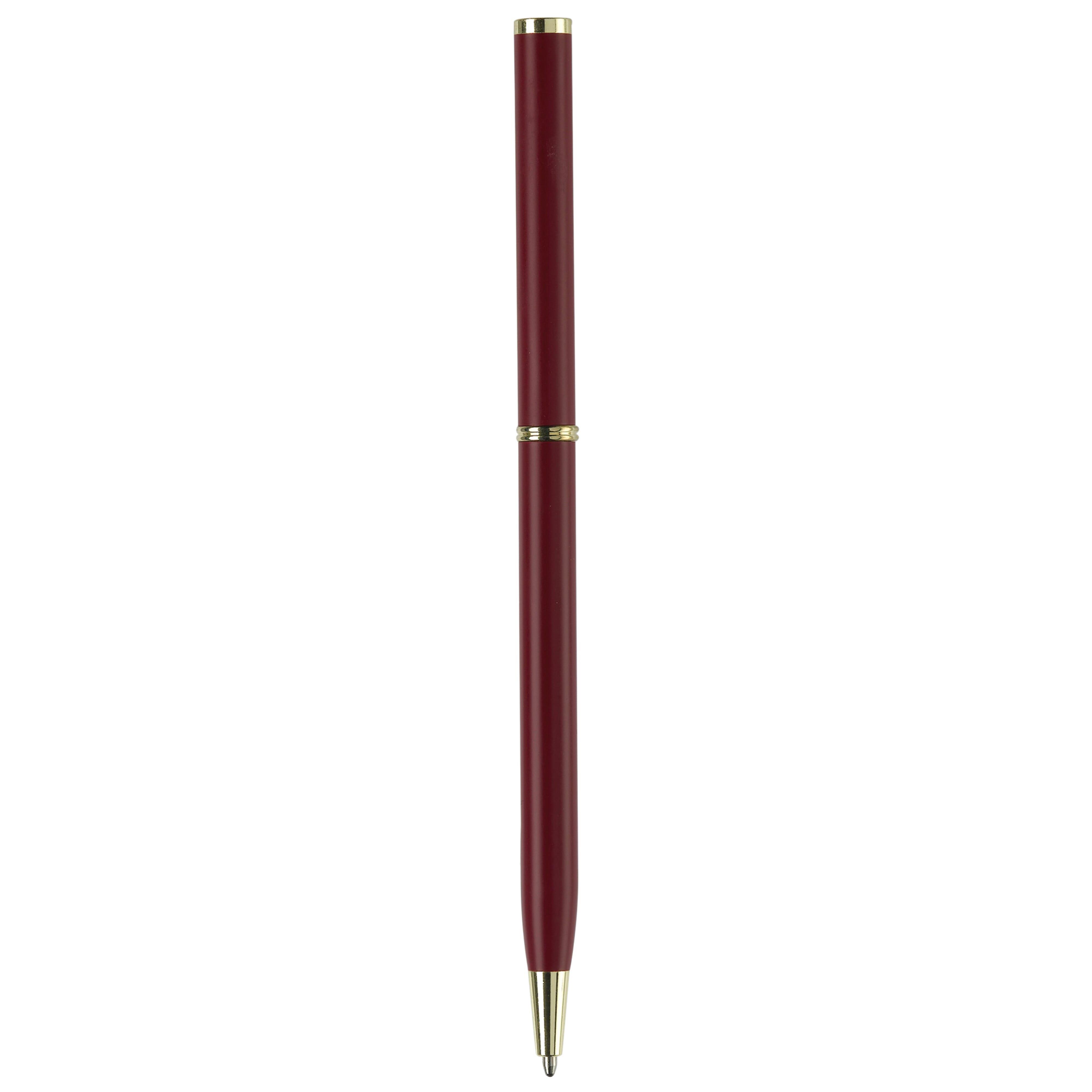 Metallkugelschreiber Slim mit Gold Applikation