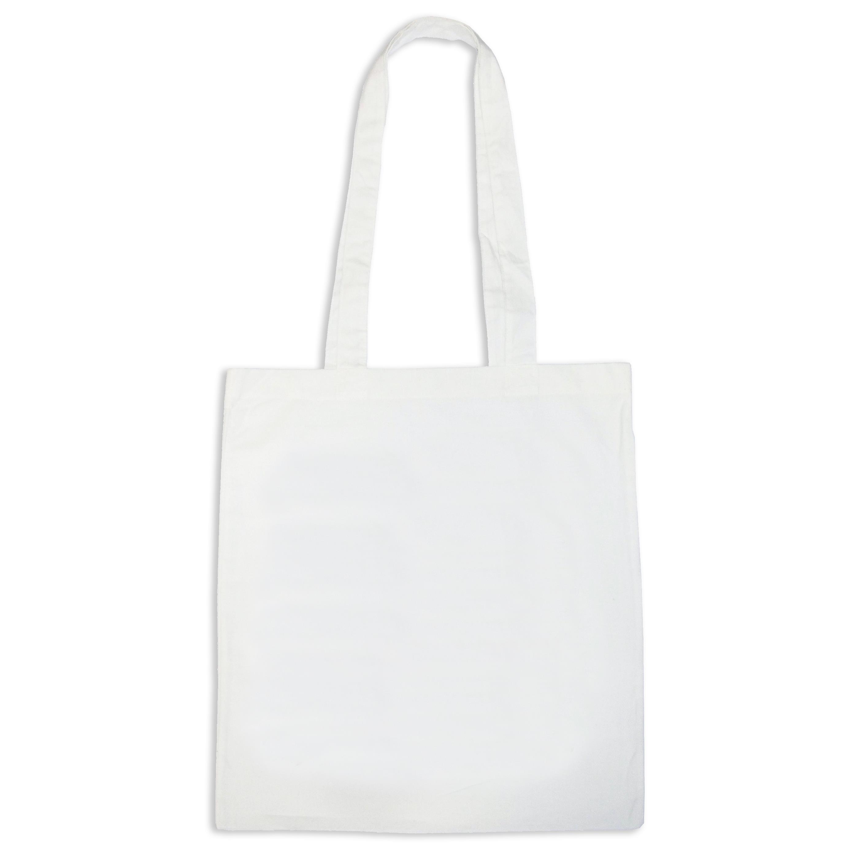 Baumwolltasche weiß, 2 lange Henkel