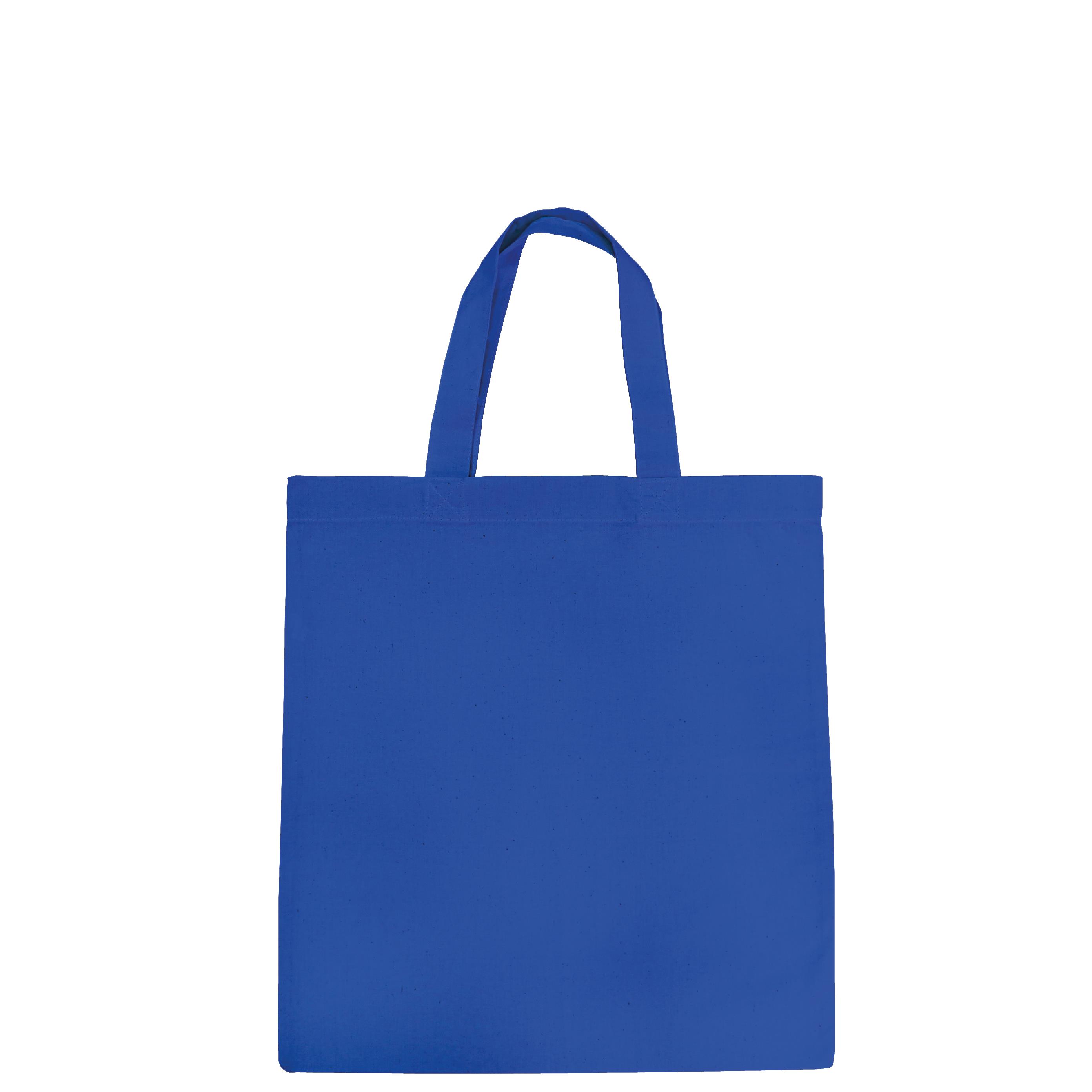 Baumwolltasche royalblau, 2 kurze Henkel