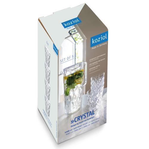 CRYSTAL Kanne 1,6l mit 4 Becher 250ml