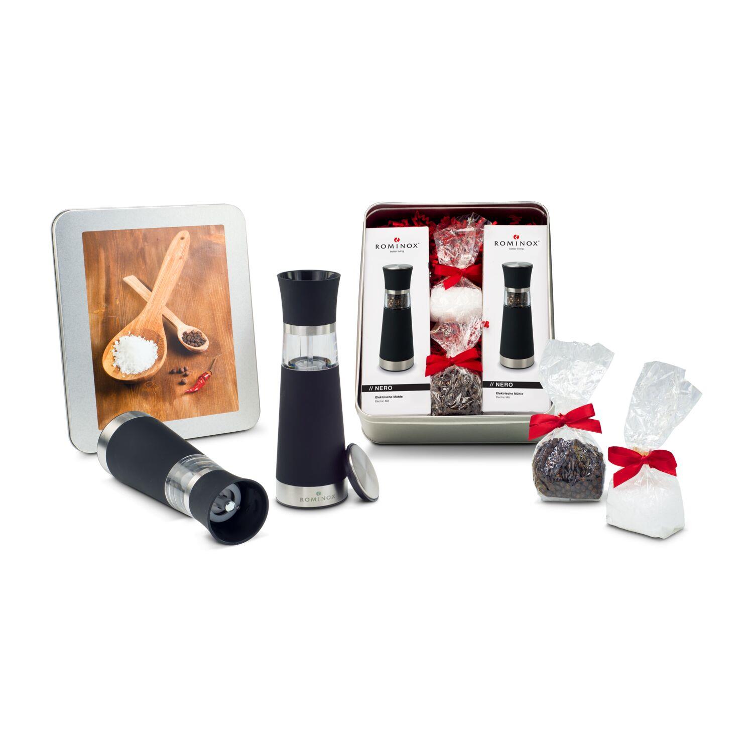Geschenkset / Präsenteset: Salz- & Pfeffermühlen Set - in Silberdose
