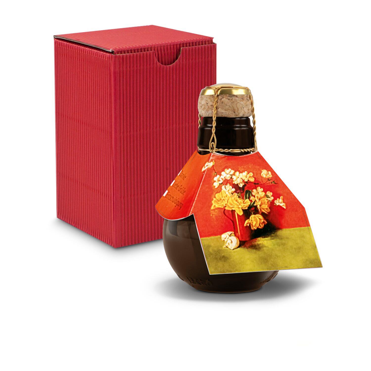Origineller Sekt Blumengesteck - Karton Rot, 125 ml