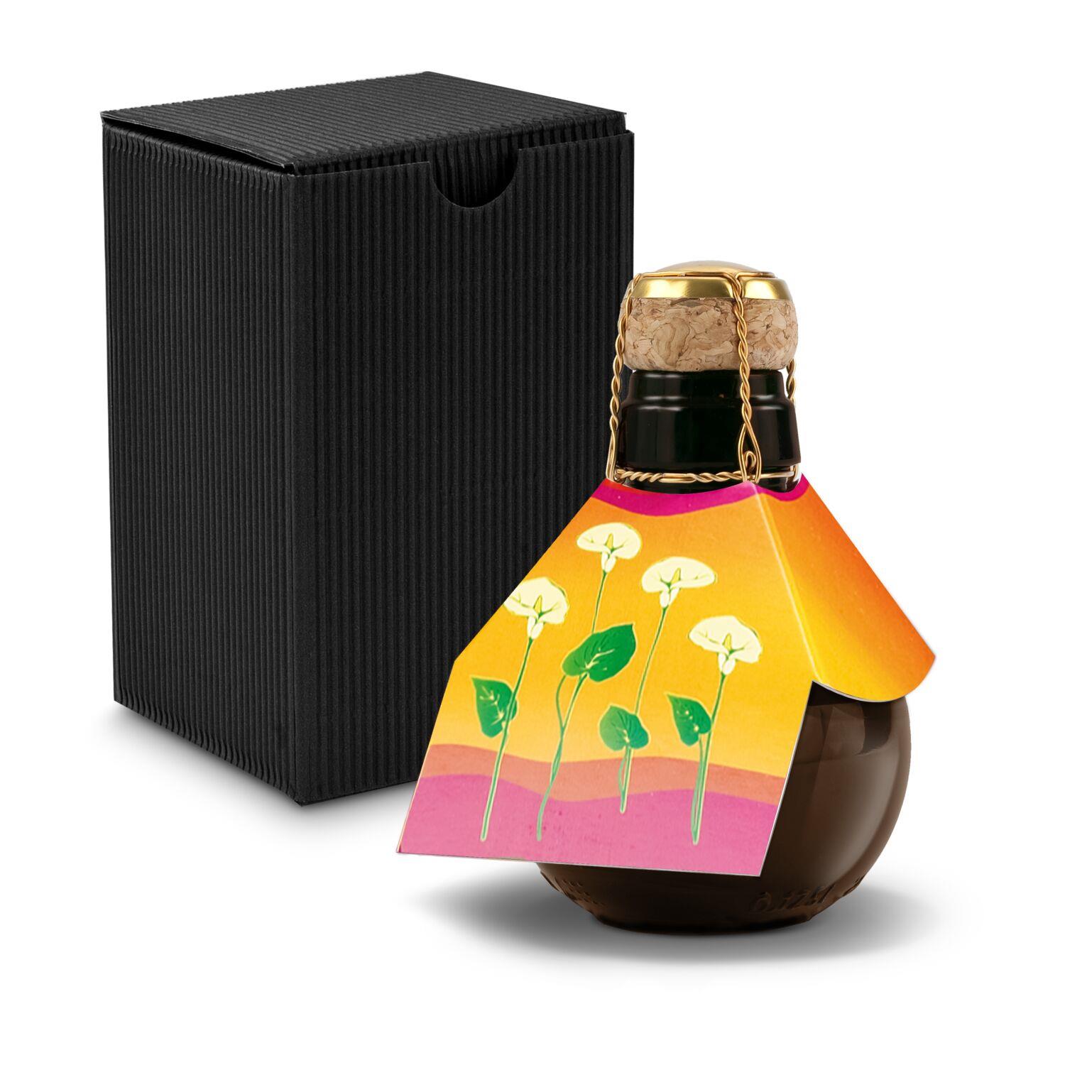 Origineller Sekt Calla - Karton Schwarz, 125 ml
