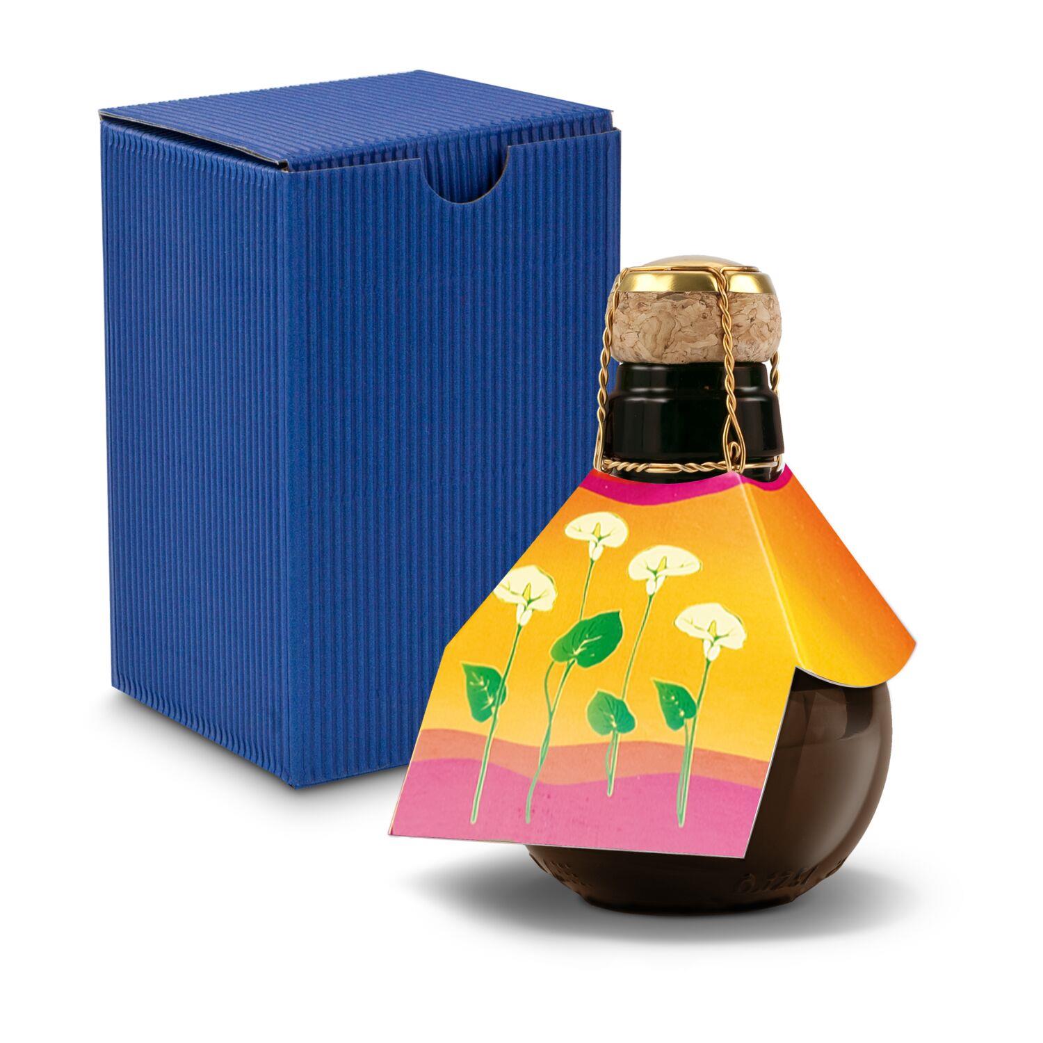 Origineller Sekt Calla - Karton Blau, 125 ml