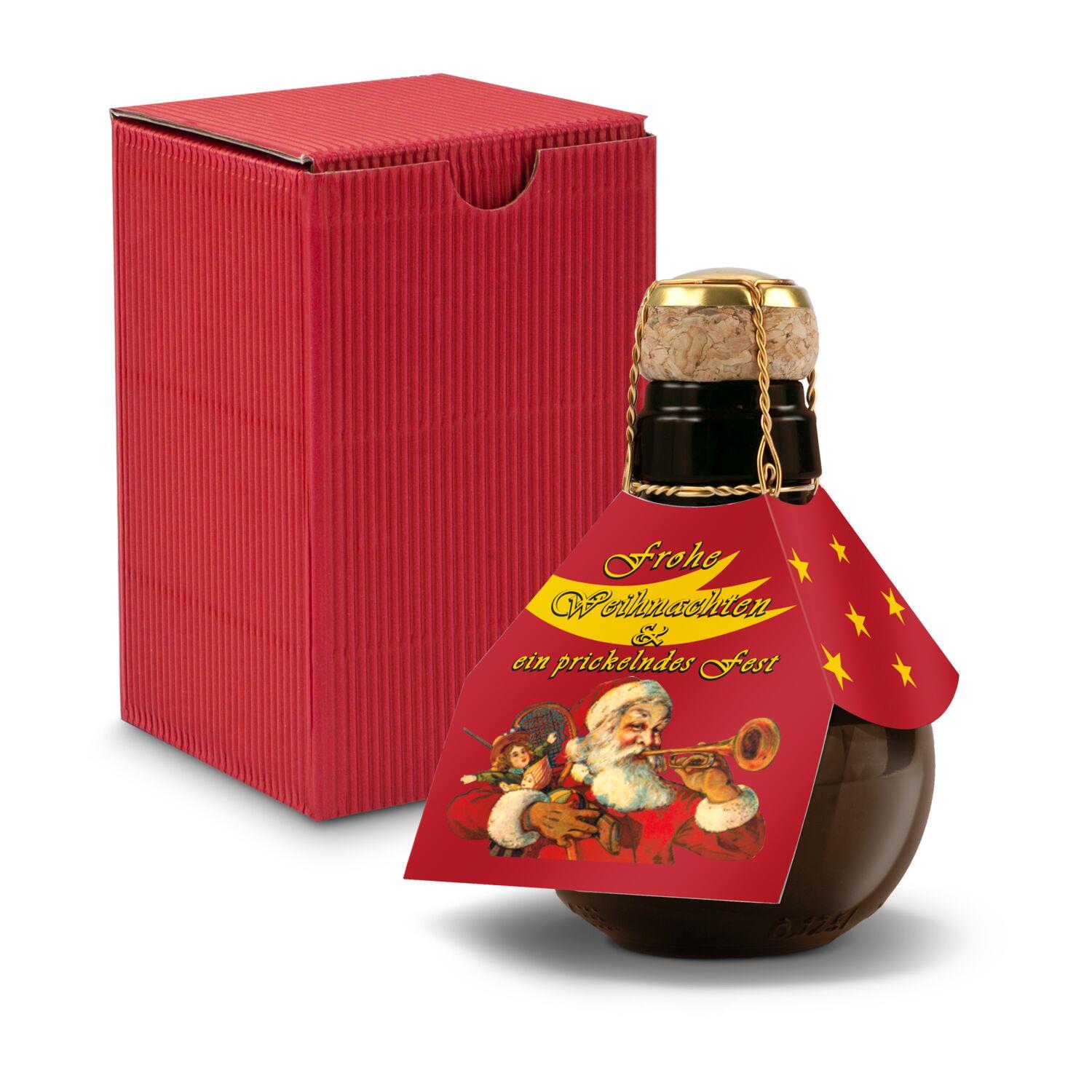 Origineller Sekt Weihnachtsgruß - Karton Rot, 125 ml