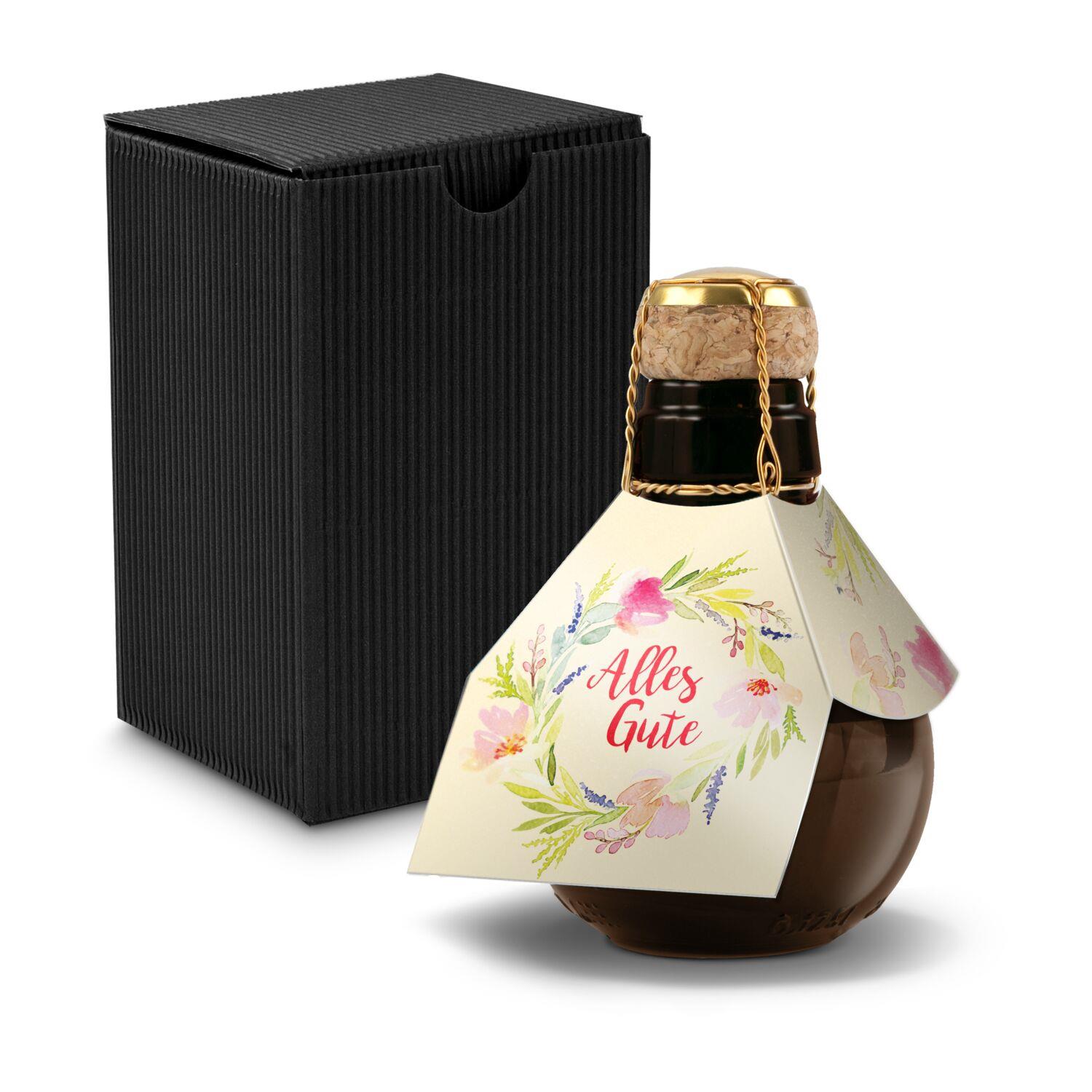 Origineller Sekt Alles Gute - Karton Schwarz, 125 ml
