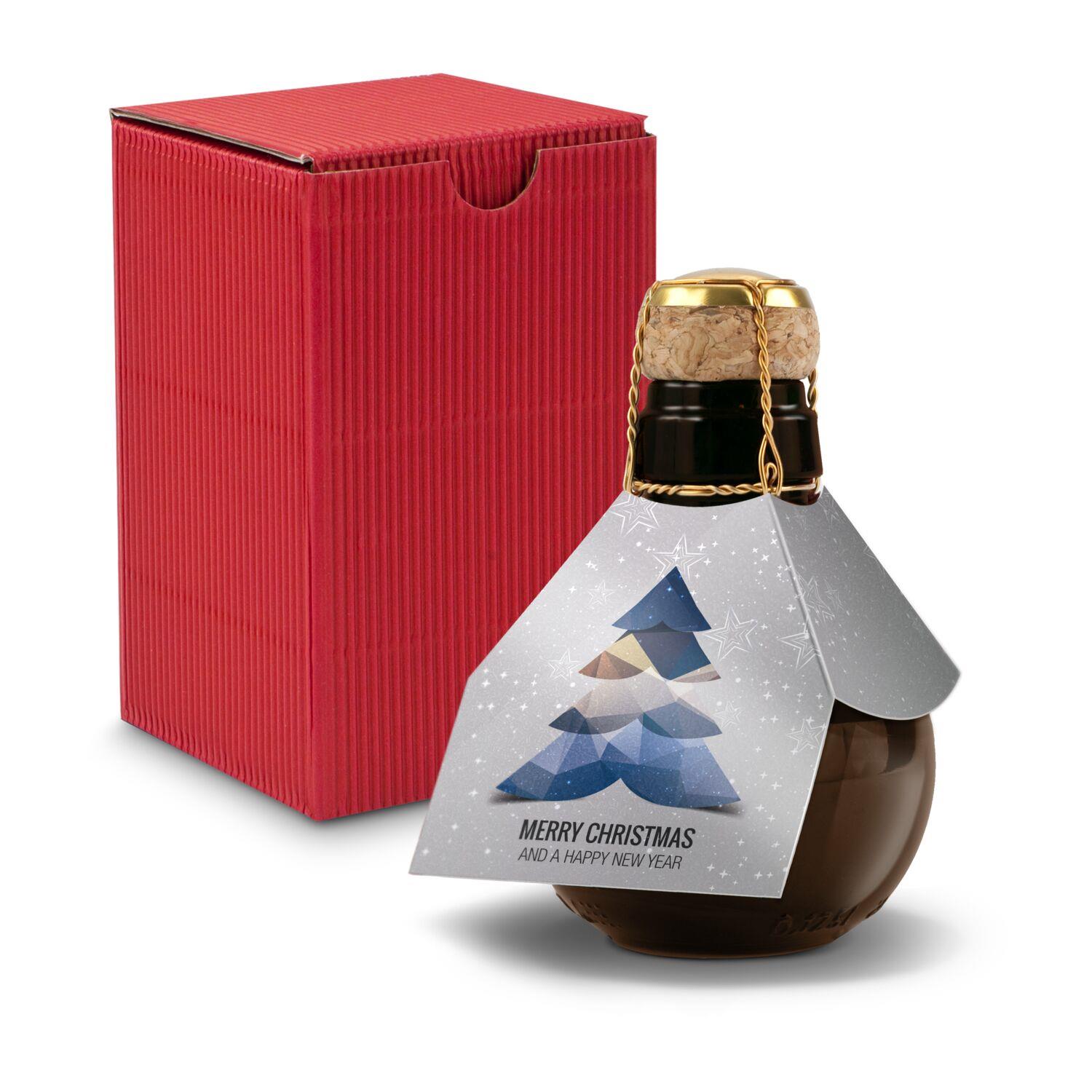 Origineller Sekt Merry Christmas - Karton Rot, 125 ml