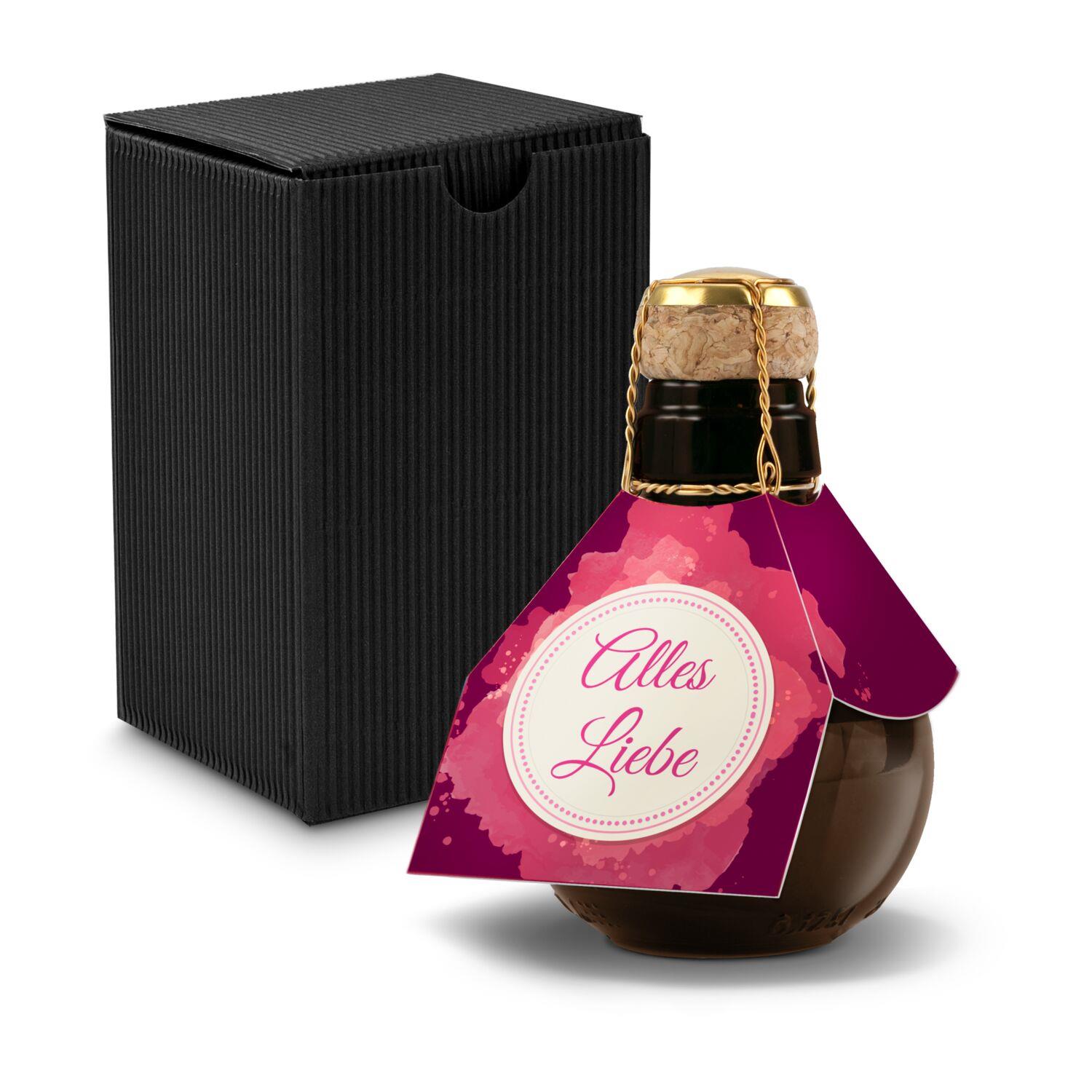 Origineller Sekt Alles Liebe - Karton Schwarz, 125 ml