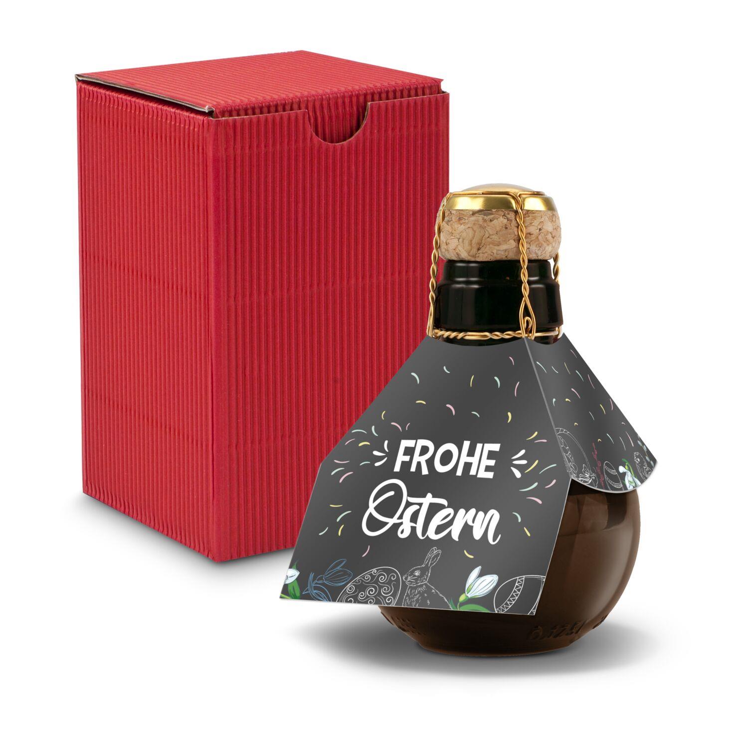 Origineller Sekt Frohe Ostern - Karton Rot, 125 ml