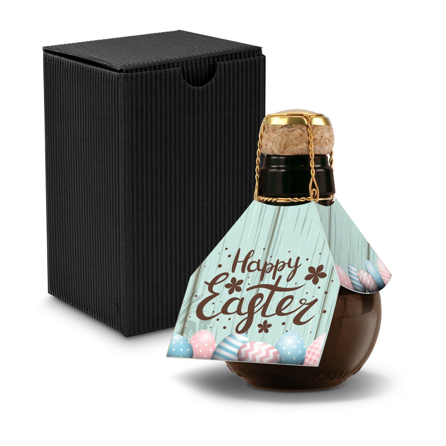 Origineller Sekt Happy Easter - Karton Schwarz, 125 ml