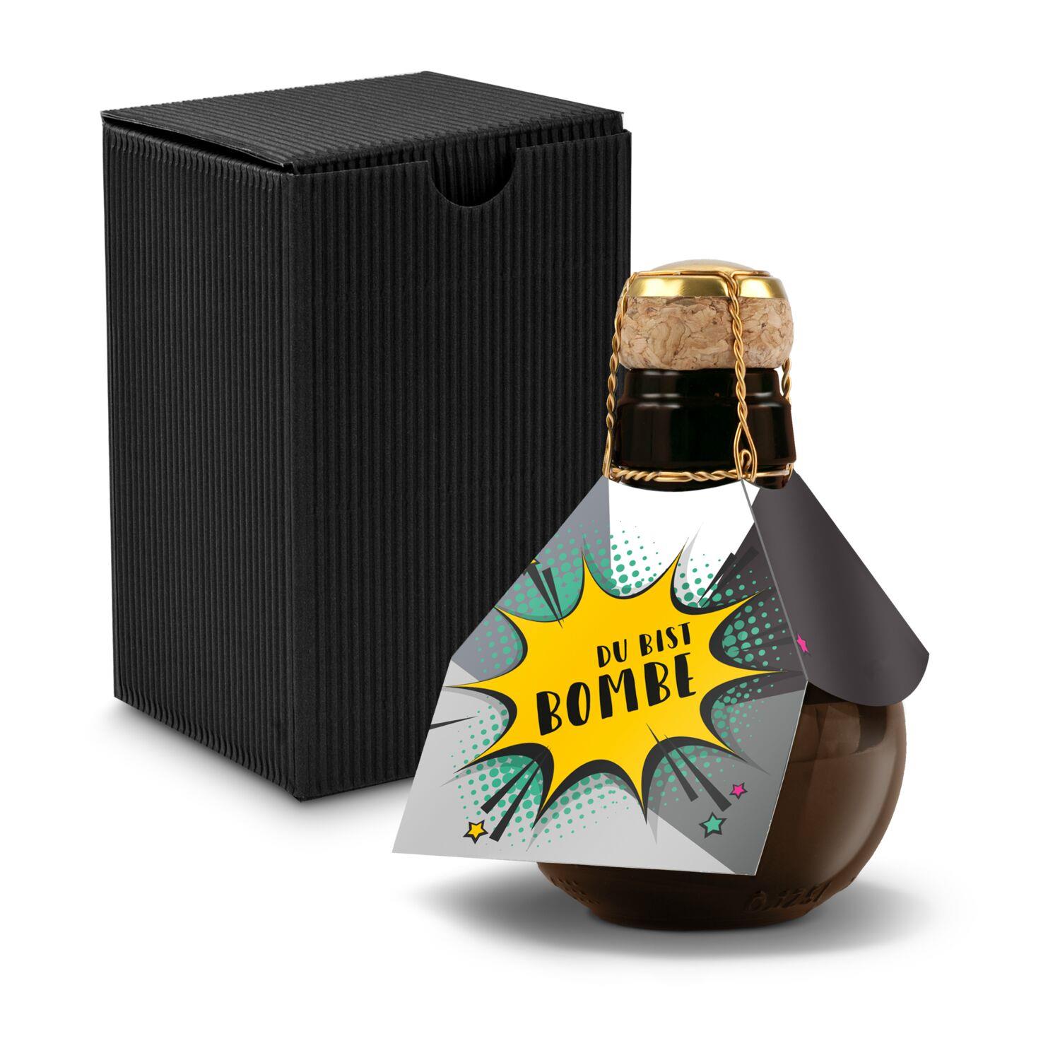 Origineller Sekt Du bist Bombe- Karton Schwarz, 125 ml