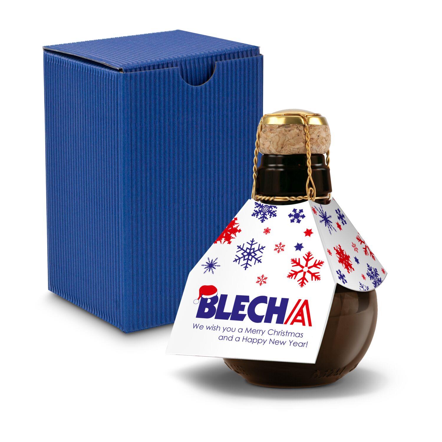 Origineller Sekt Eigendesign - Karton Blau, 125 ml