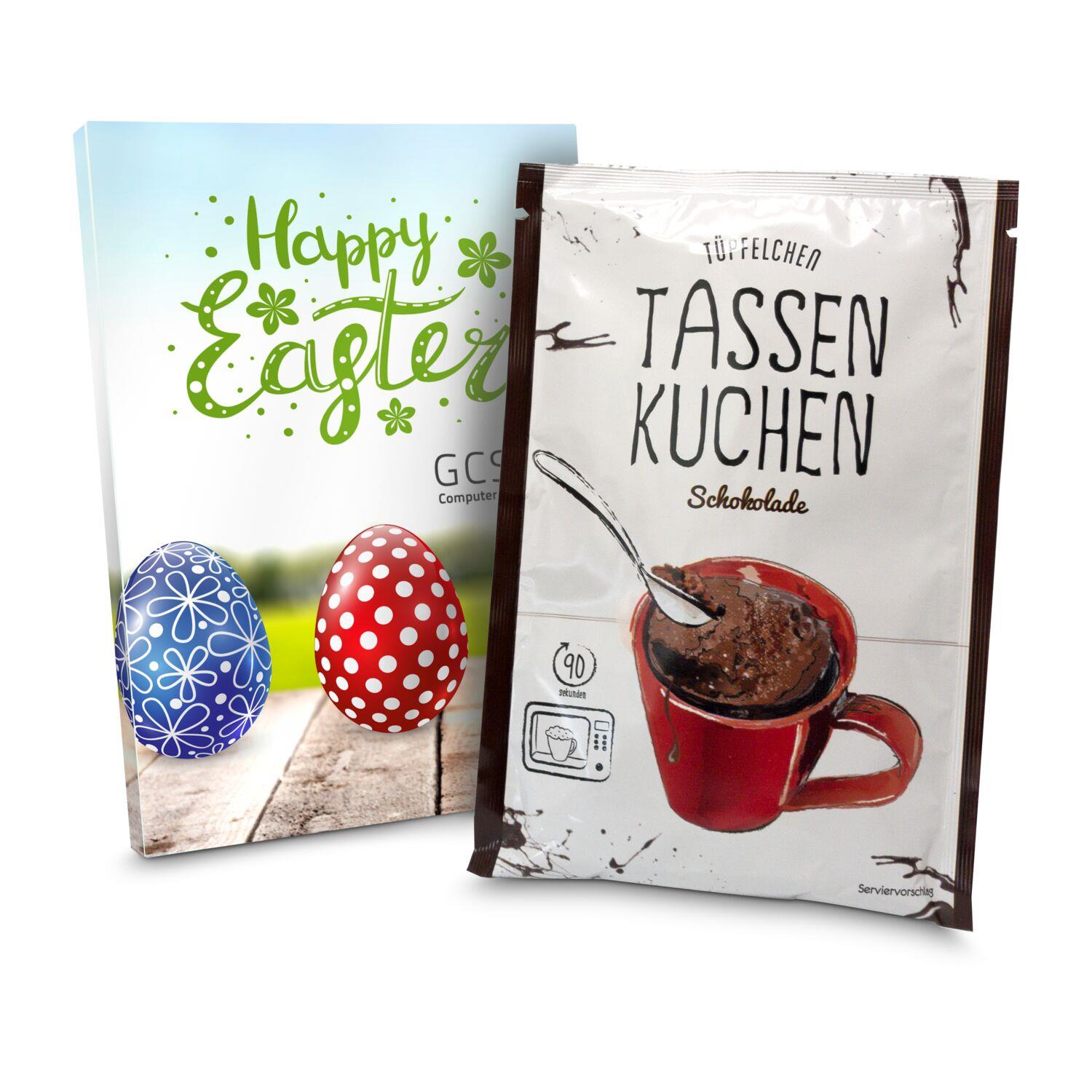 Geschenkartikel: Tassenkuchen Ostern, auch in individueller Stecktasche