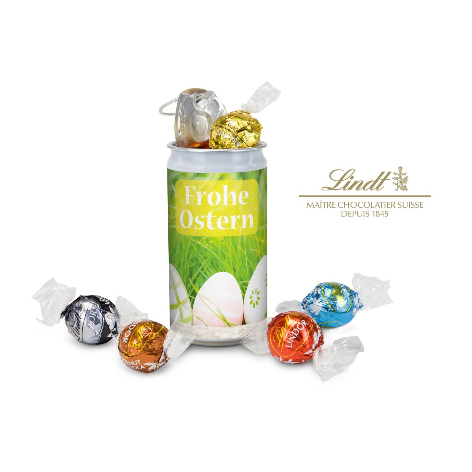 Geschenkartikel / Präsentartikel: Lindt-Geheimnis Ostern - Etikett Frohe Ostern - EierWiese