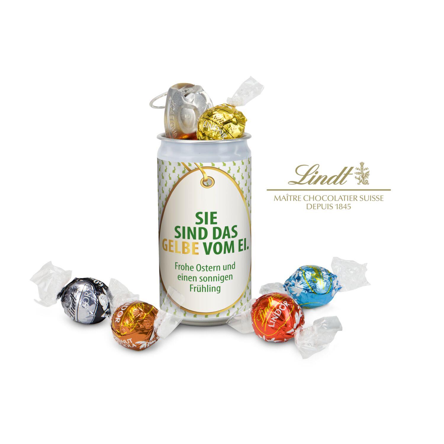 Geschenkartikel / Präsentartikel: Lindt-Geheimnis Ostern - Etikett Sie sind das Gelbe vom Ei