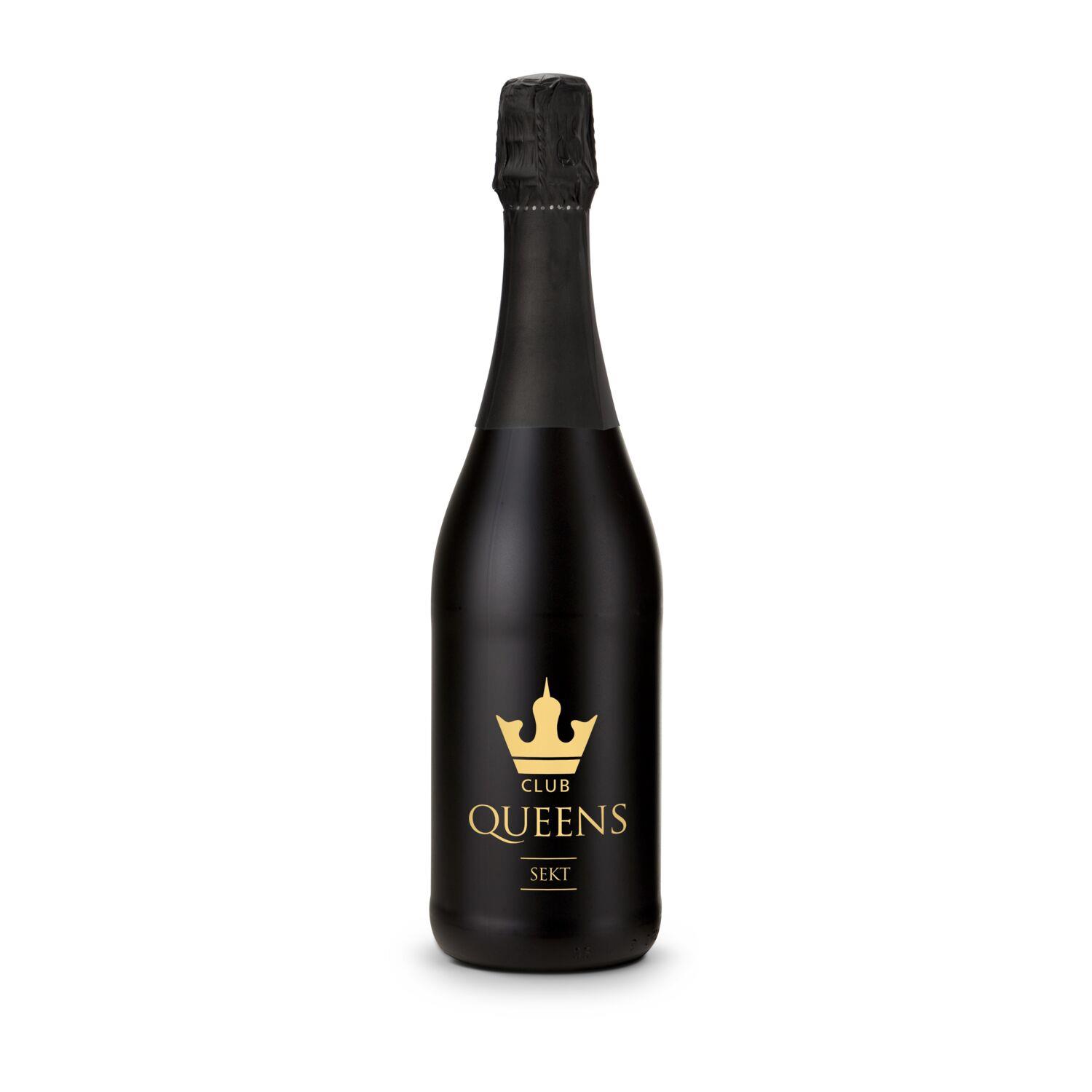 Sekt Cuvée - Flasche schwarz - Kapselfarbe Schwarz, 0,75 l