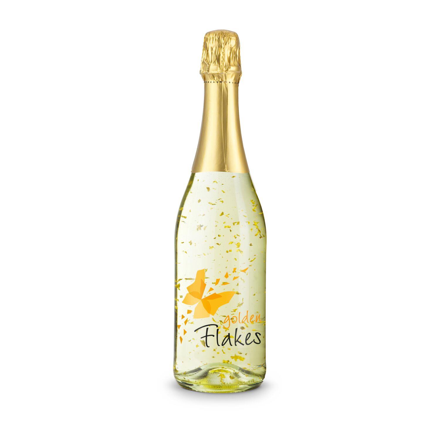 Golden Flakes - Flasche klar - Kapsel gold, 0,75 l