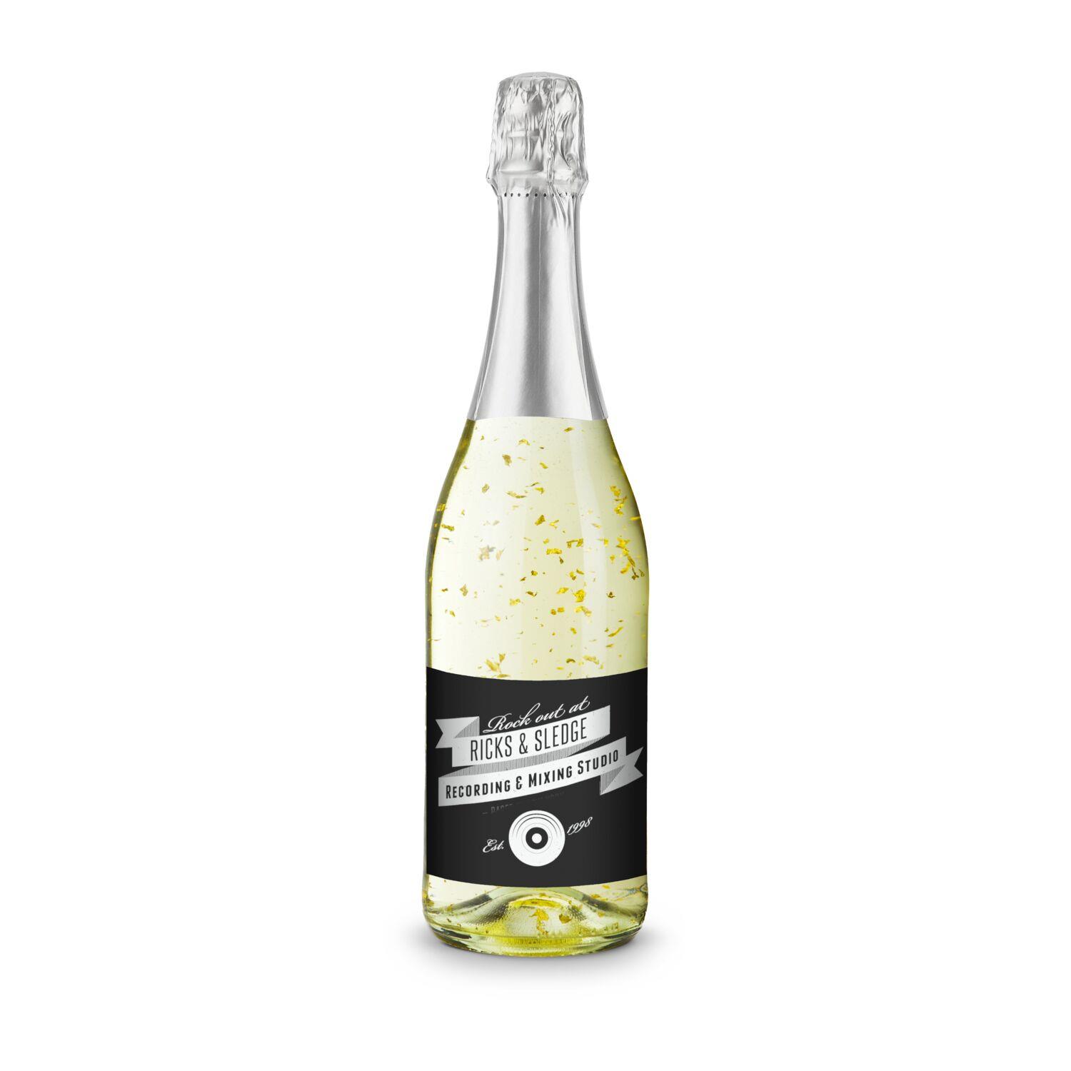 Golden Flakes - Flasche klar - Kapsel silber, 0,75 l