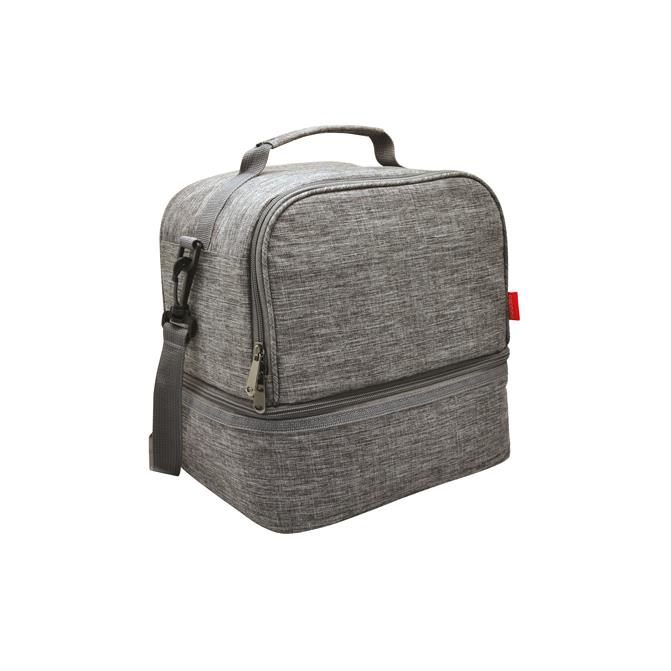 Isotherme Bento-Lunchbag  Uji , aus RPET, grau meliert