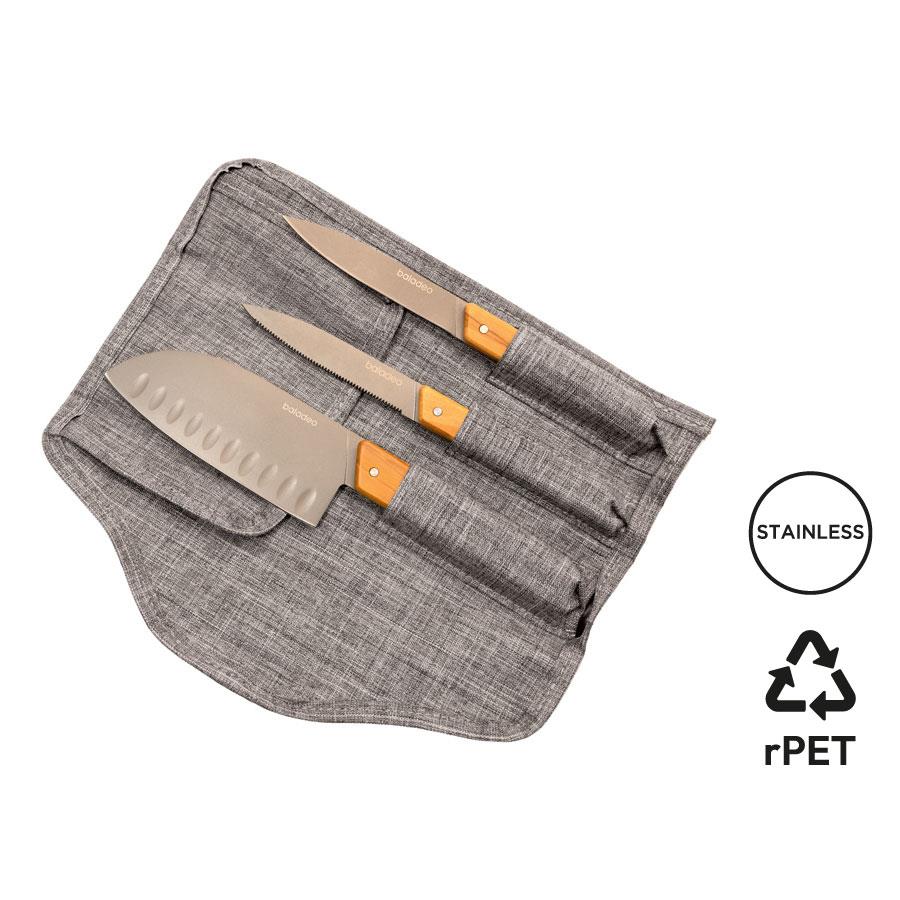 Set mit 3 Küchenmessern  Stavanger , Olivenholz
