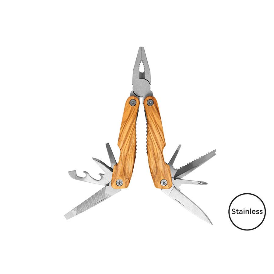 Multitool  Locker , 12 Funktionen, Olivenholz