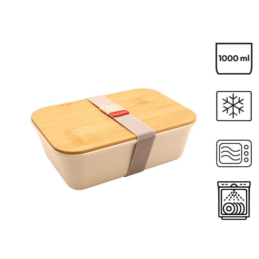 Bento  Ikoma , weiss, mit Bambusdeckel