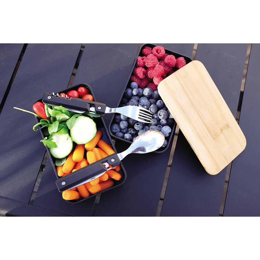 Bento  Nagano , schwarz, mit Bambusdeckel