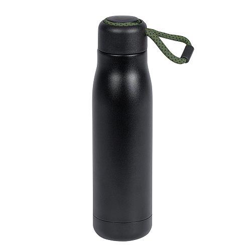 Trinkflasche ´Strap´ 500 ml, grüne Schlaufe