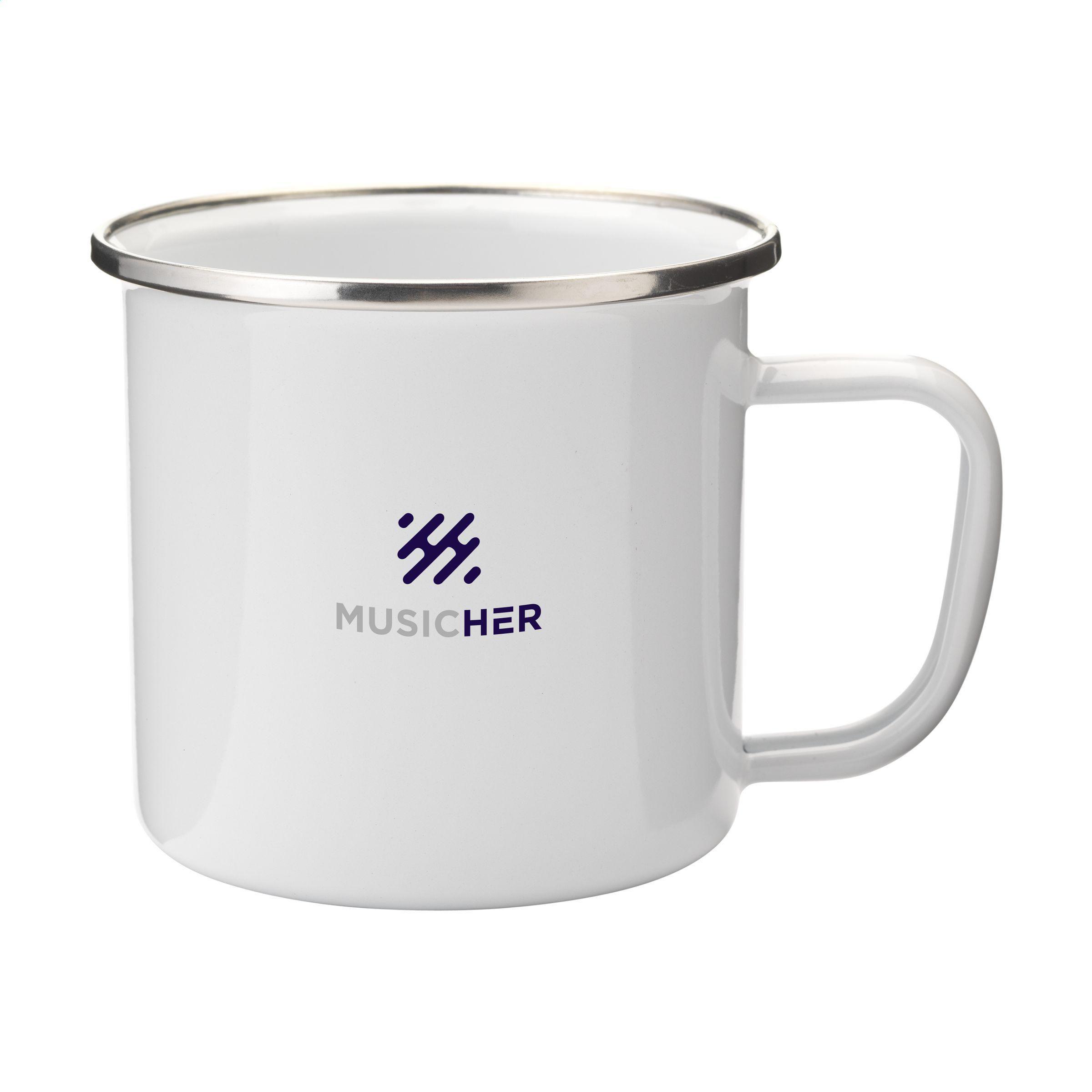 Retro Silver Emaille Tasse 350 ml
