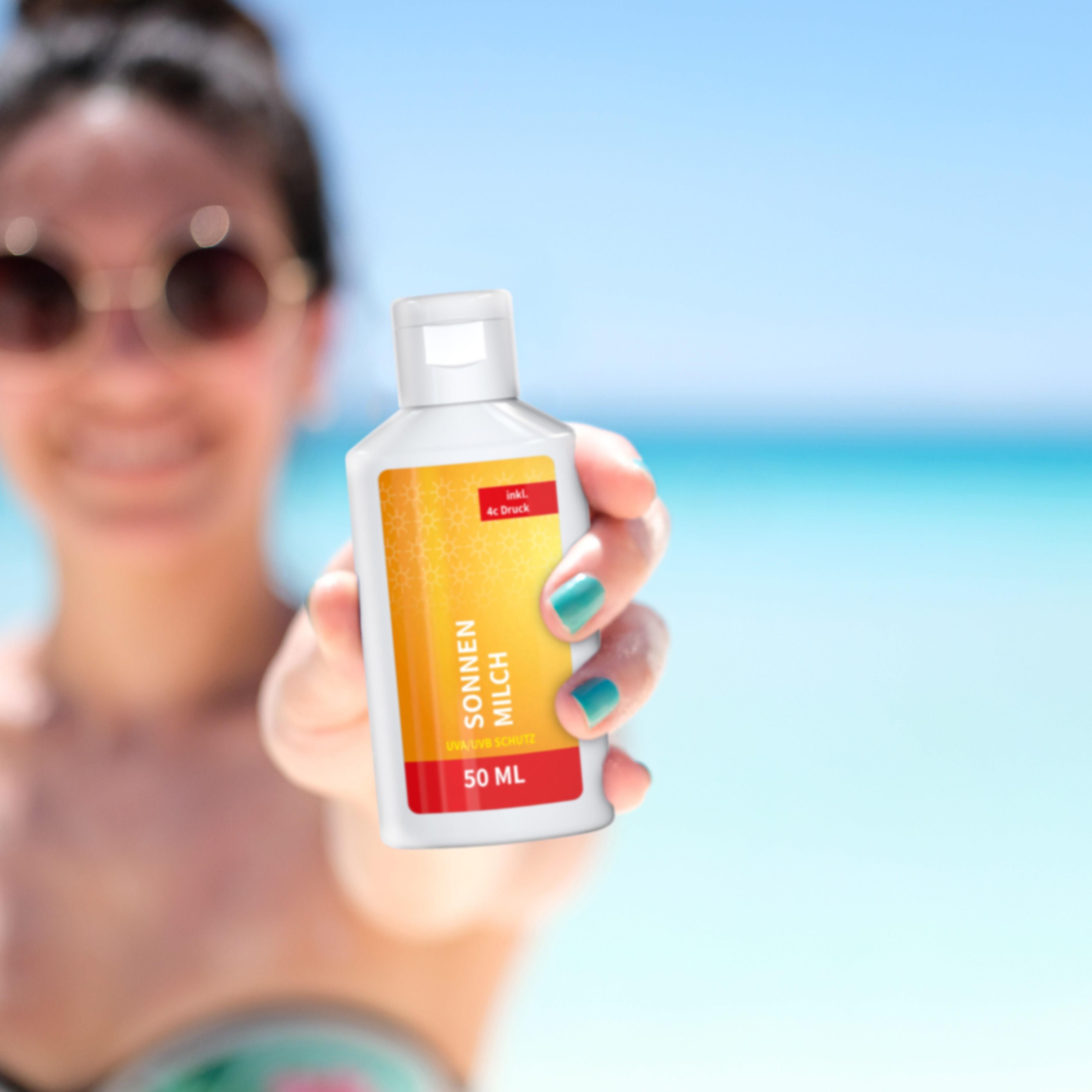 50 ml Flasche - Sonnenmilch LSF 50 (sensitiv) - Body Label