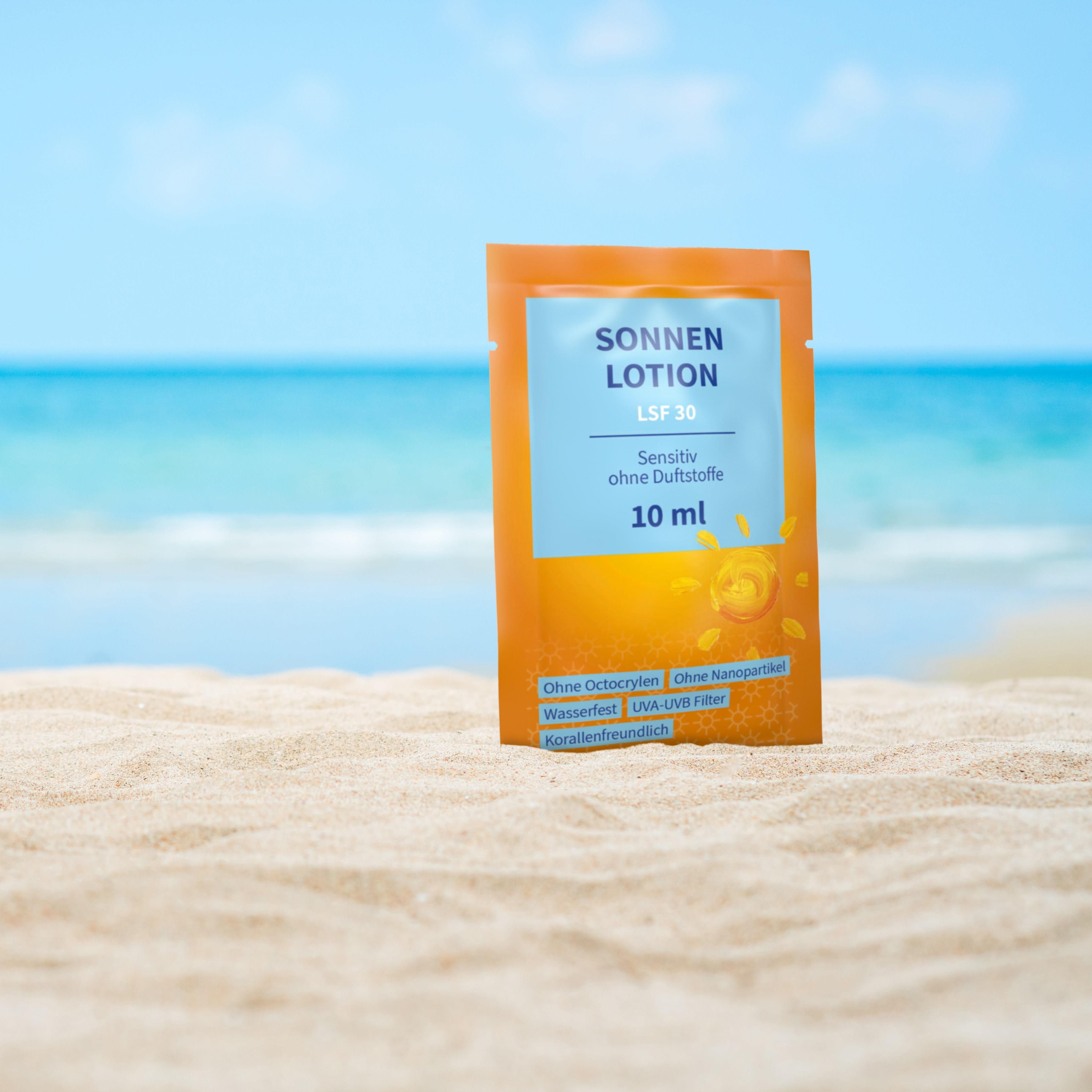 10 ml Sonnenmilch LSF 30 sensitiv (Sachet) - Soft Touch Print