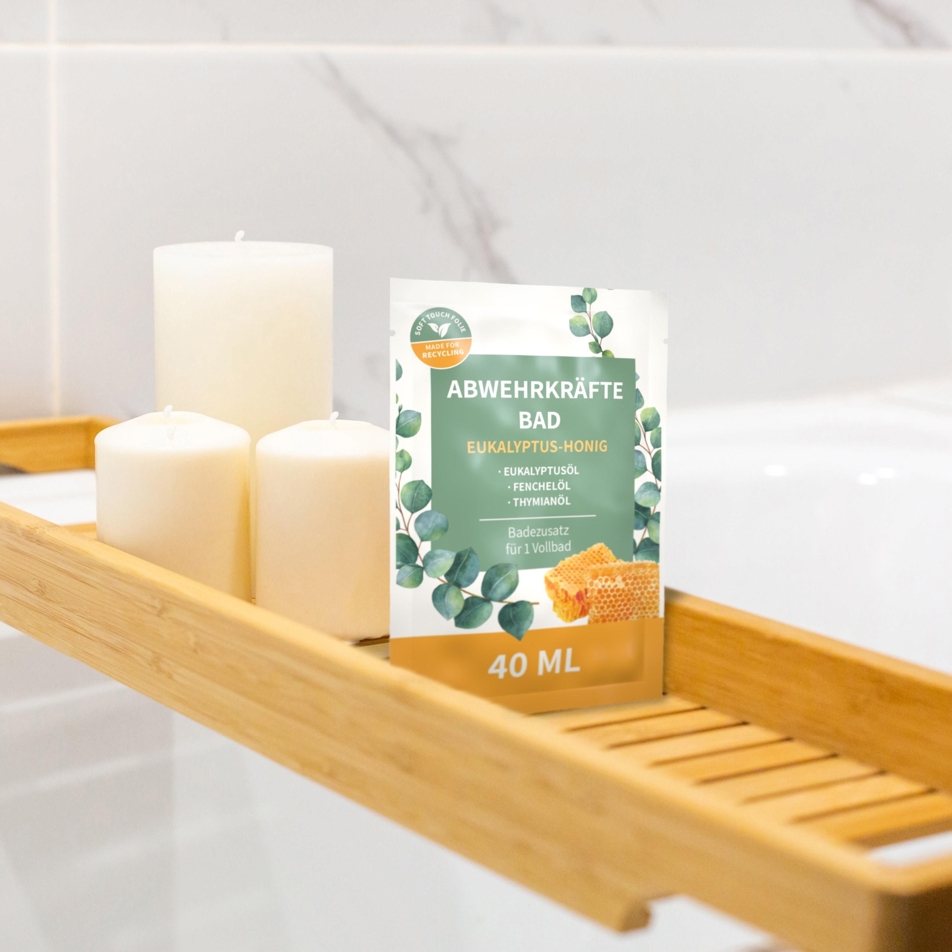 40 ml Abwehrkräftebad ´Eukalyptus-Honig´ (Sachet) - Soft Touch Print