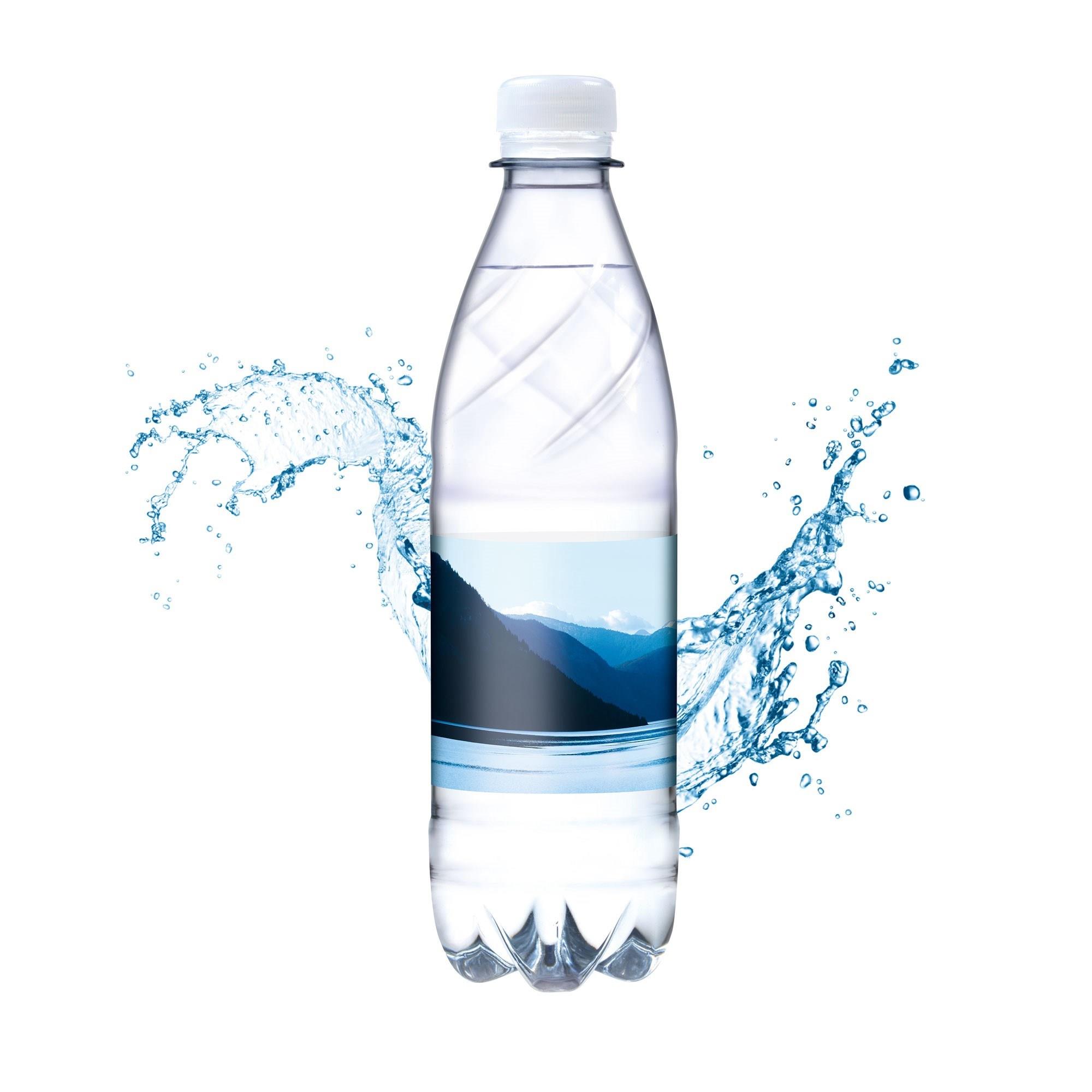 500 ml Tafelwasser, sanft prickelnd (Flasche Budget) - Papieretikett