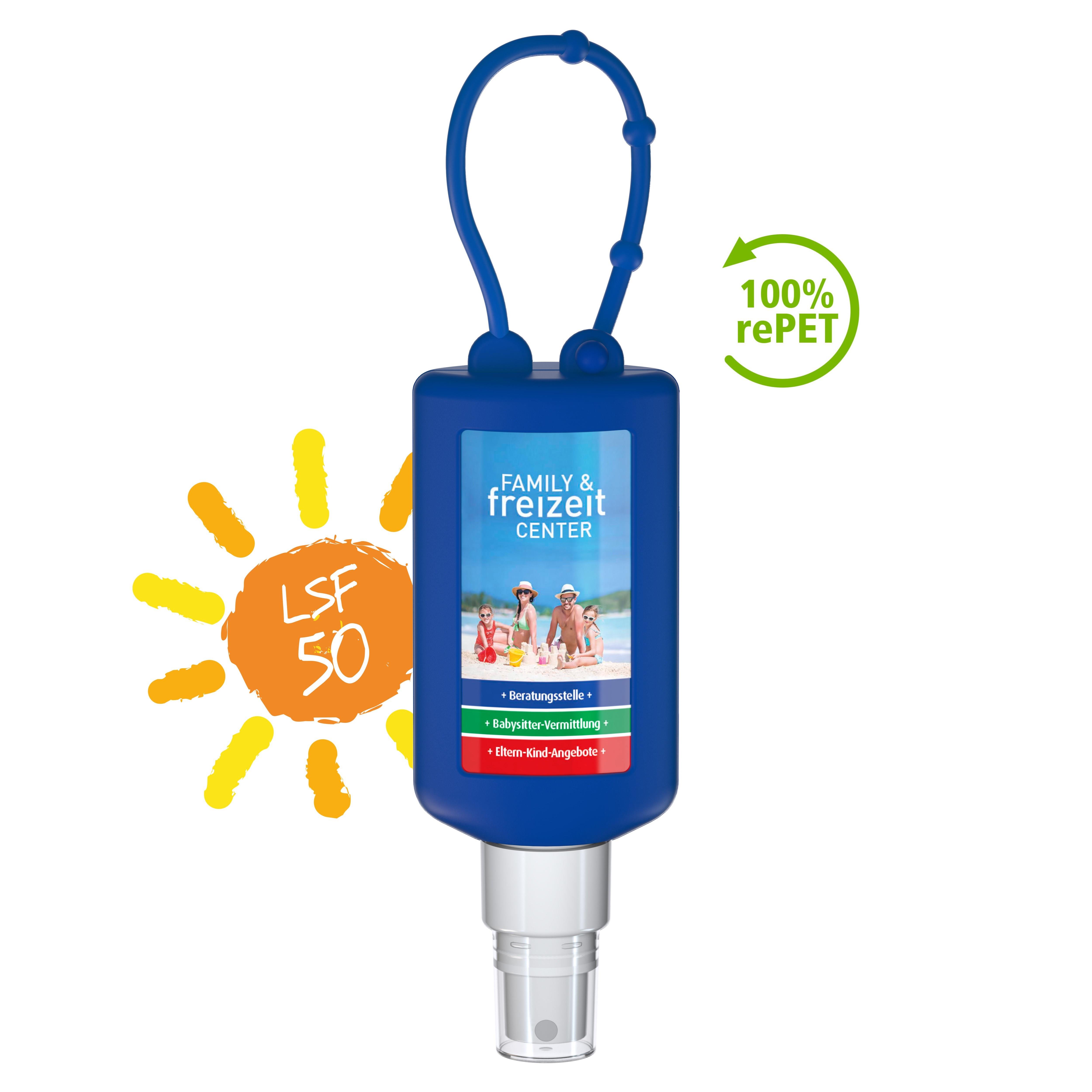 50 ml Bumper blau - Sonnenschutzspray LSF 50 - Body Label