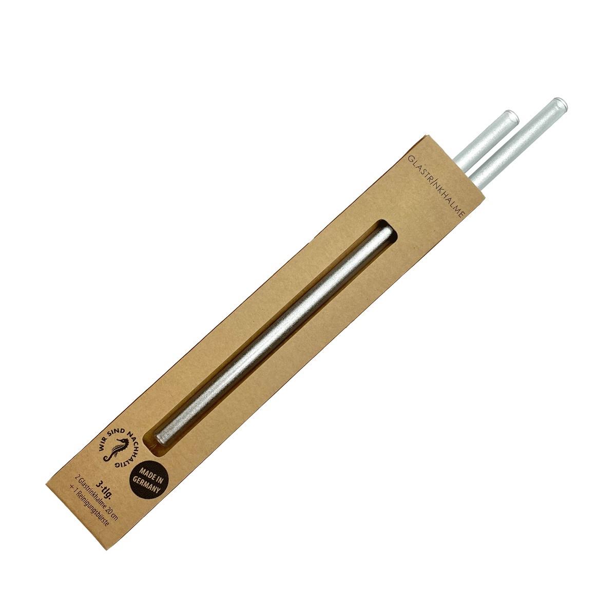 ecotaste - Trinkhalmbox 2er Glas farbig - Druck 1C