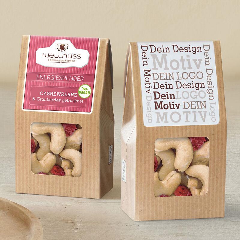 Mini Faltschachtel - energiespender - Cranberries & Cashewkerne