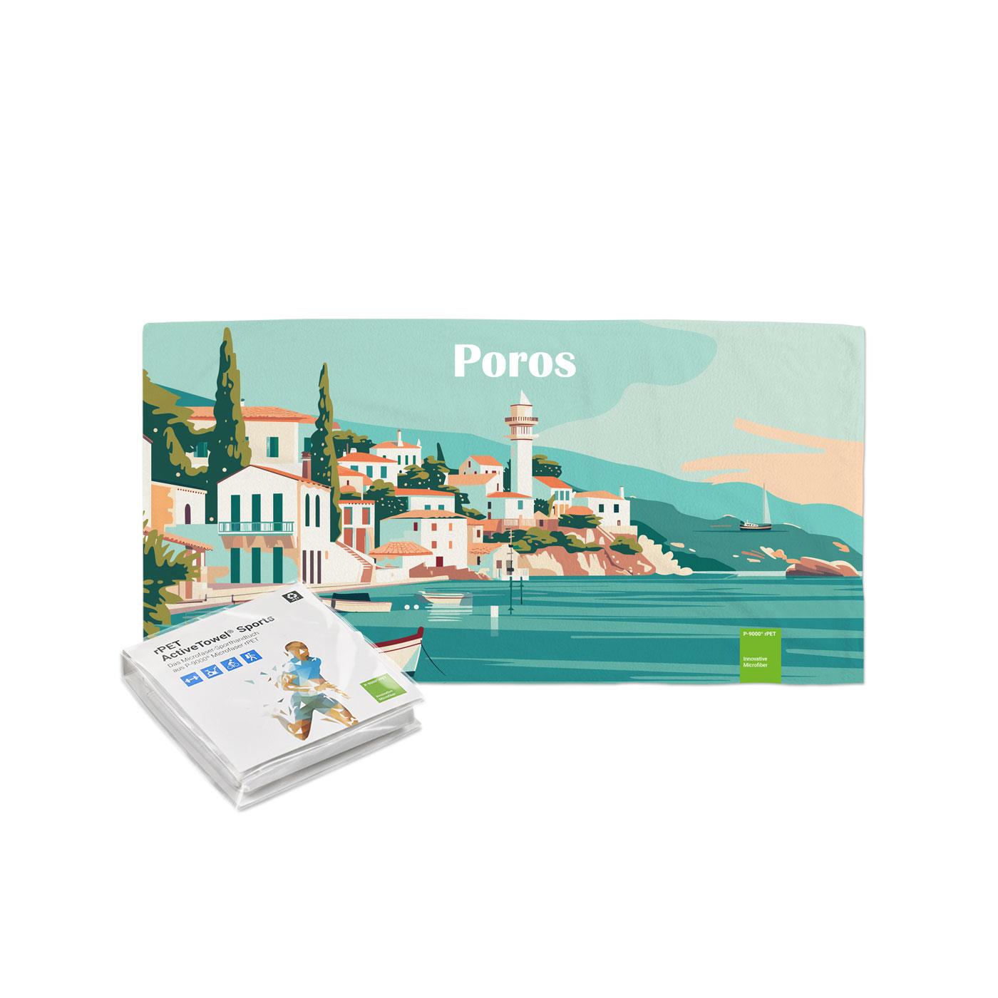 rPET ActiveTowel® Sports 80x40 cm im Polybeutel mit Klappkarte, All-Inklusive-Paket
