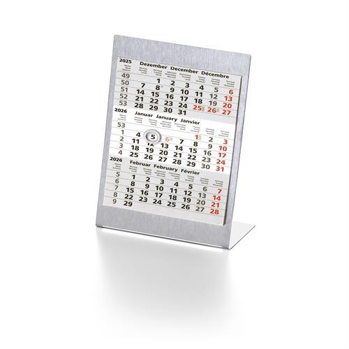 Aufstellkalender Edelstahl, 2 Jahre