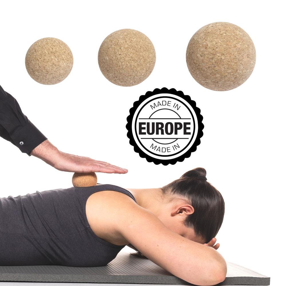 Massageball / Faszienball aus Kork, 8cm, ´Made in Europe´