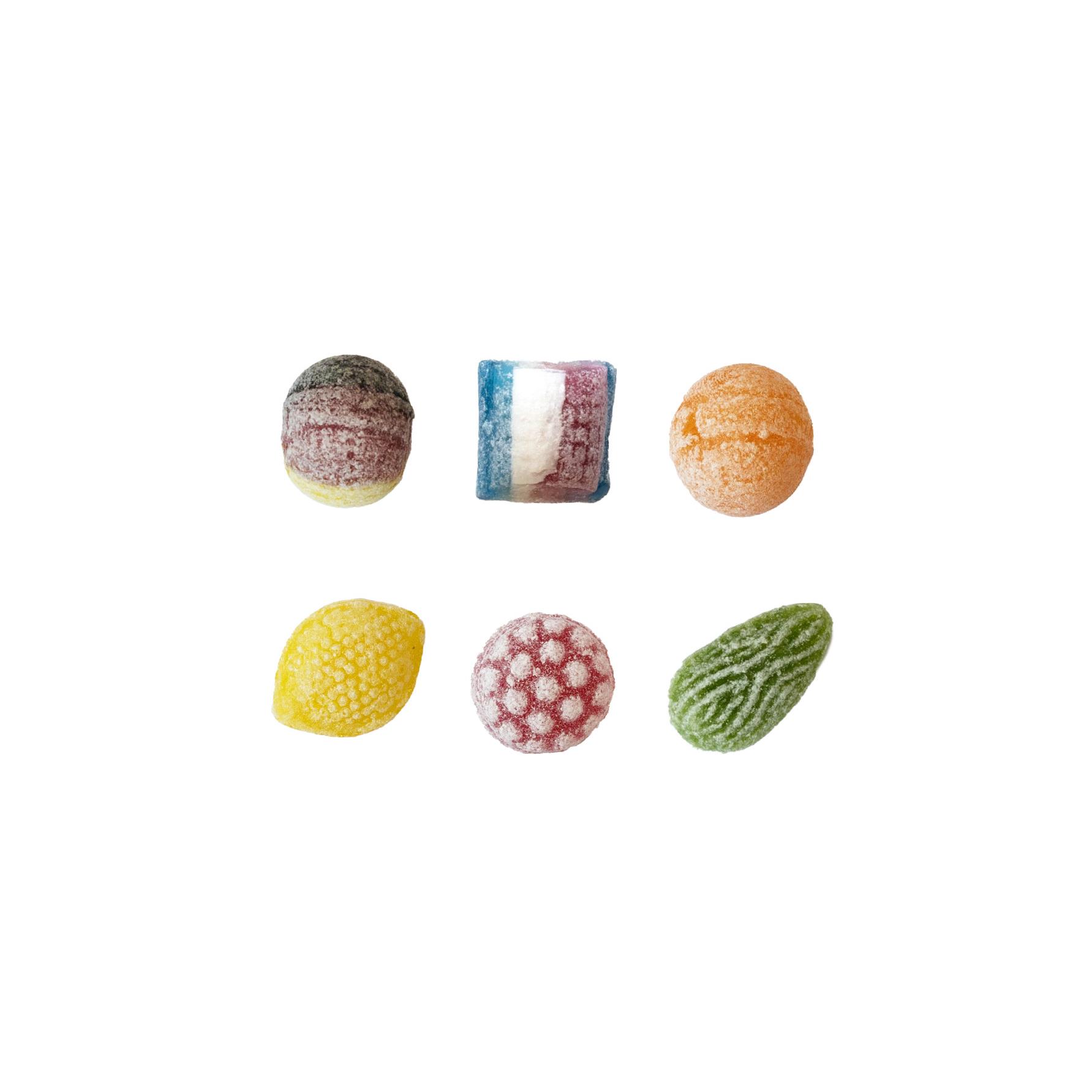 Beutelschachtel mit Bonbons,   60 g, Inhalt: Himbeere