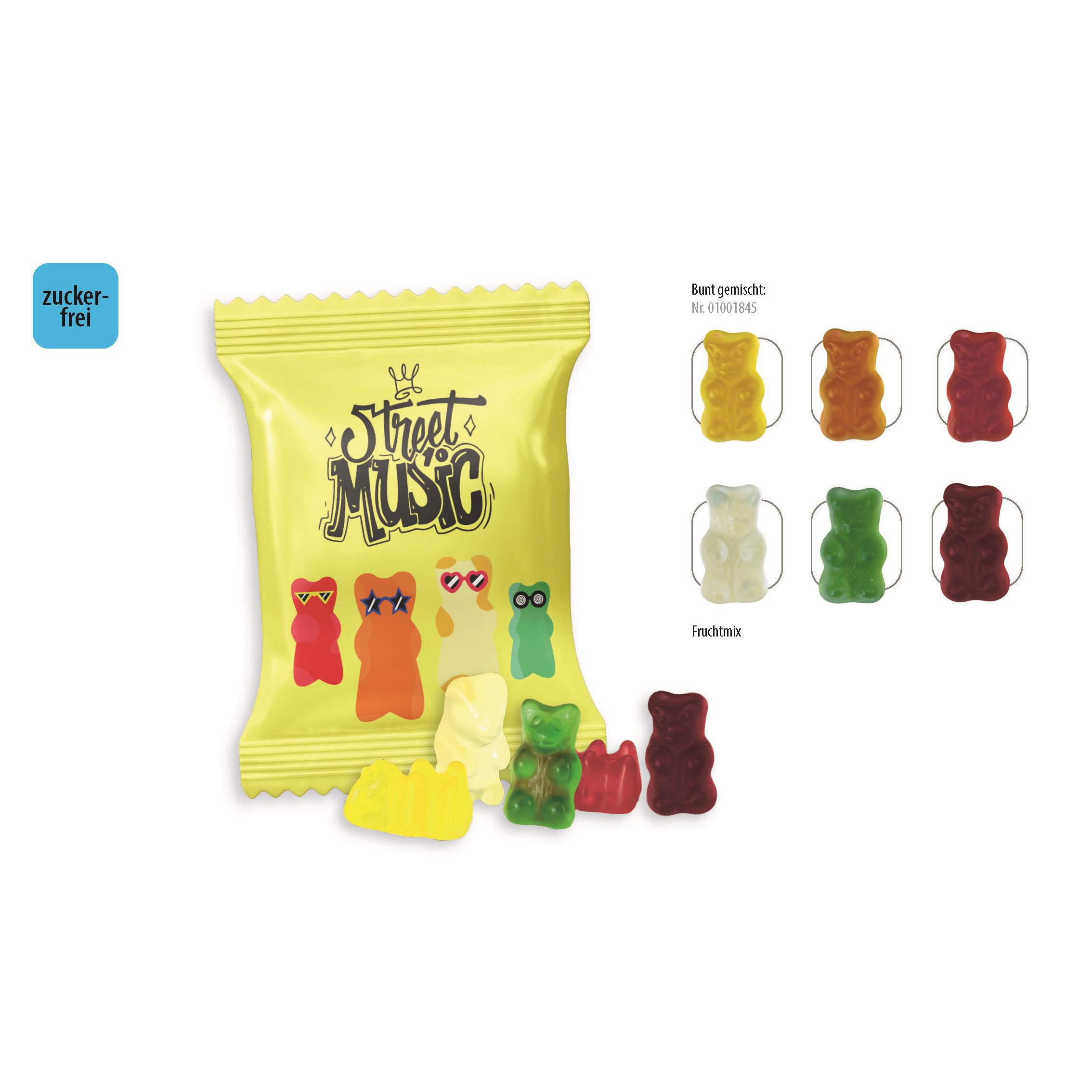 Gummibärchen zuckerfrei Werbetüte,   12 g, Inhalt: Gummibärchen zuckerfrei
