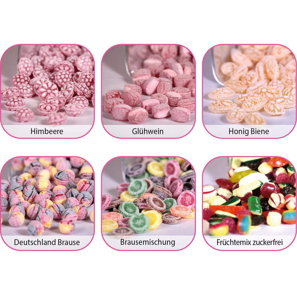 Runddose 99, weiß 120 g, Inhalt: Himbeer Bonbon