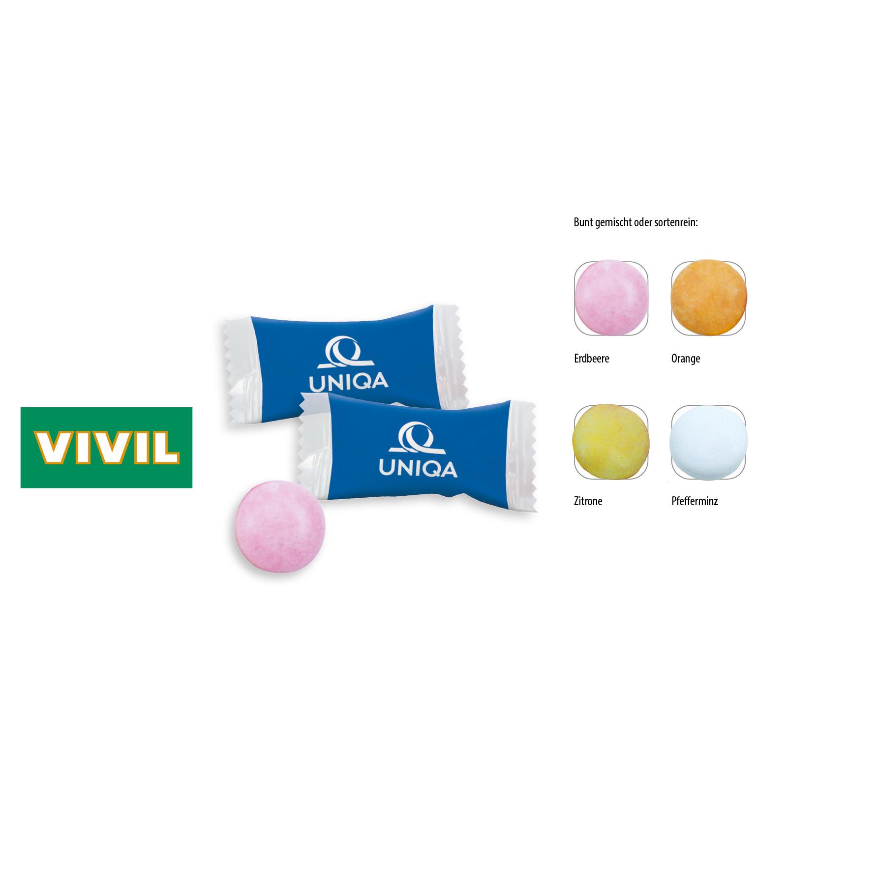 VIVIL Kaudragee Flowpack,   1 Stück, Inhalt: VIVIL Kaudragee Orange