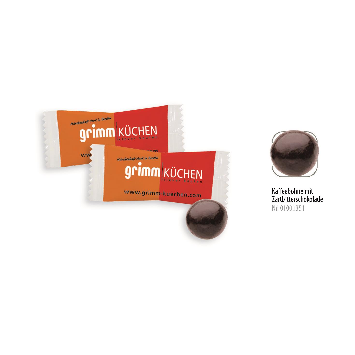 Schoko-Kaffeebohne im Flowpack,   1 Stück, Inhalt: Schoko-Kaffeebohne