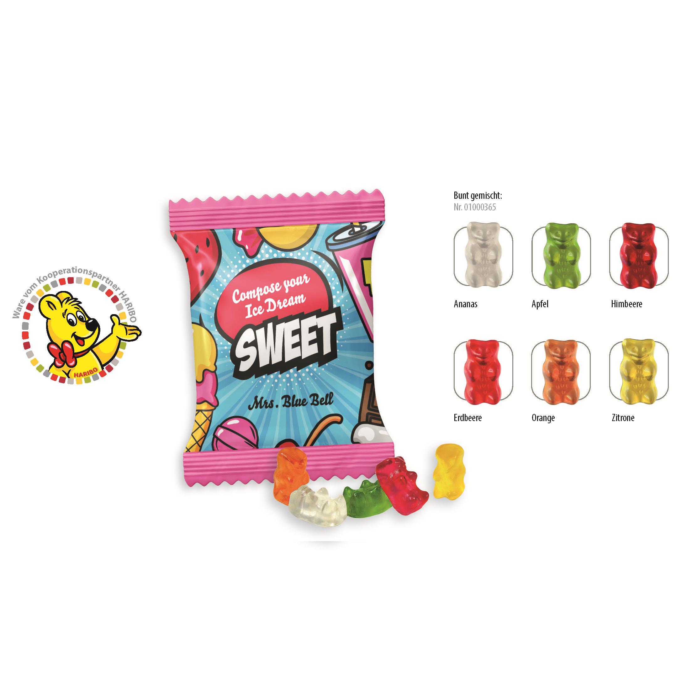 HARIBO Mini Goldbären Werbetüte,   15 g, Inhalt: HARIBO Mini Goldbären bunt gemischt