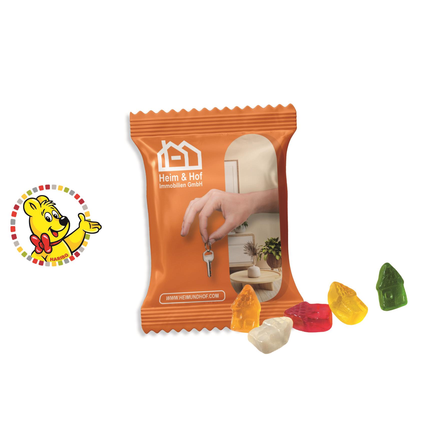 HARIBO Standardformen Werbetüte,   6,5 g, Inhalt: HARIBO Häuser